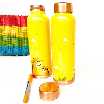 Yellow Pure Copper Bottle - 1000 ml