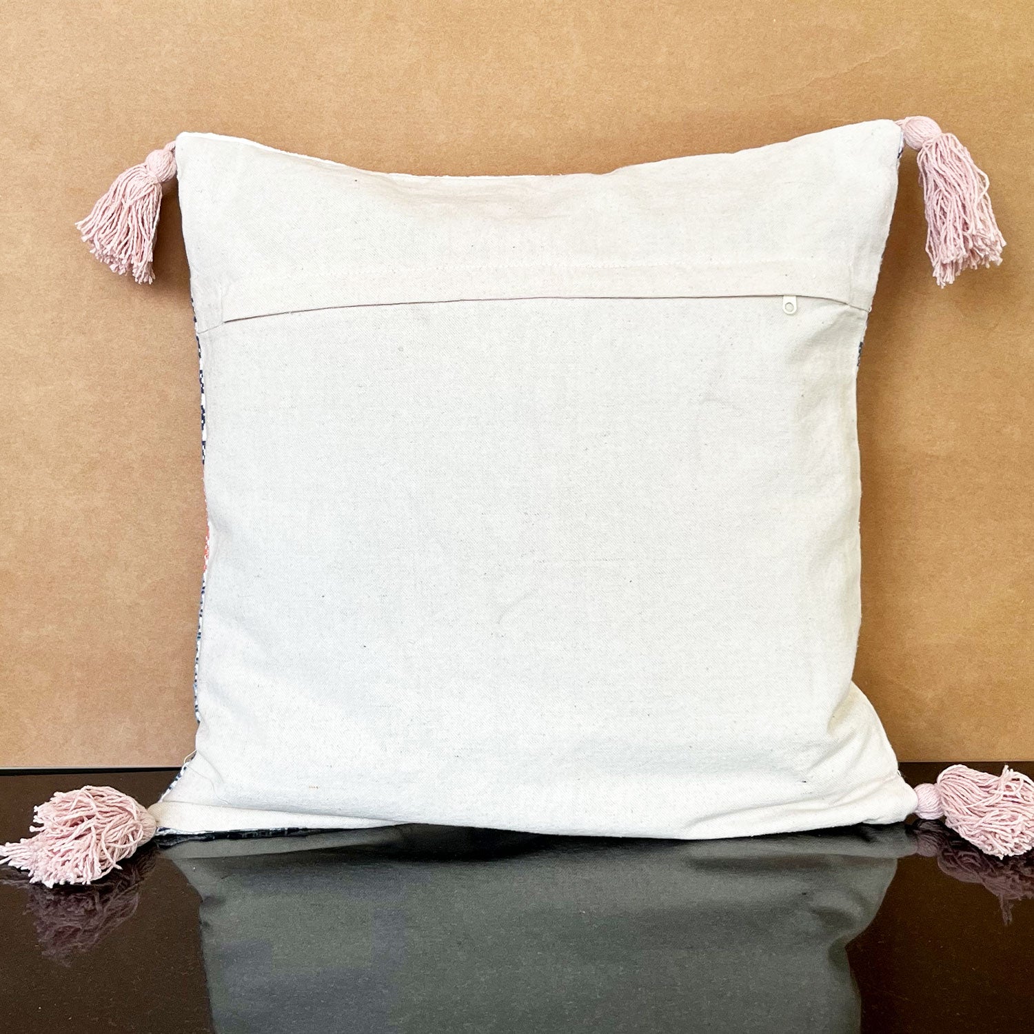 Perfect Cotton Cushion Cover with Tassels - 18 x 18 inches