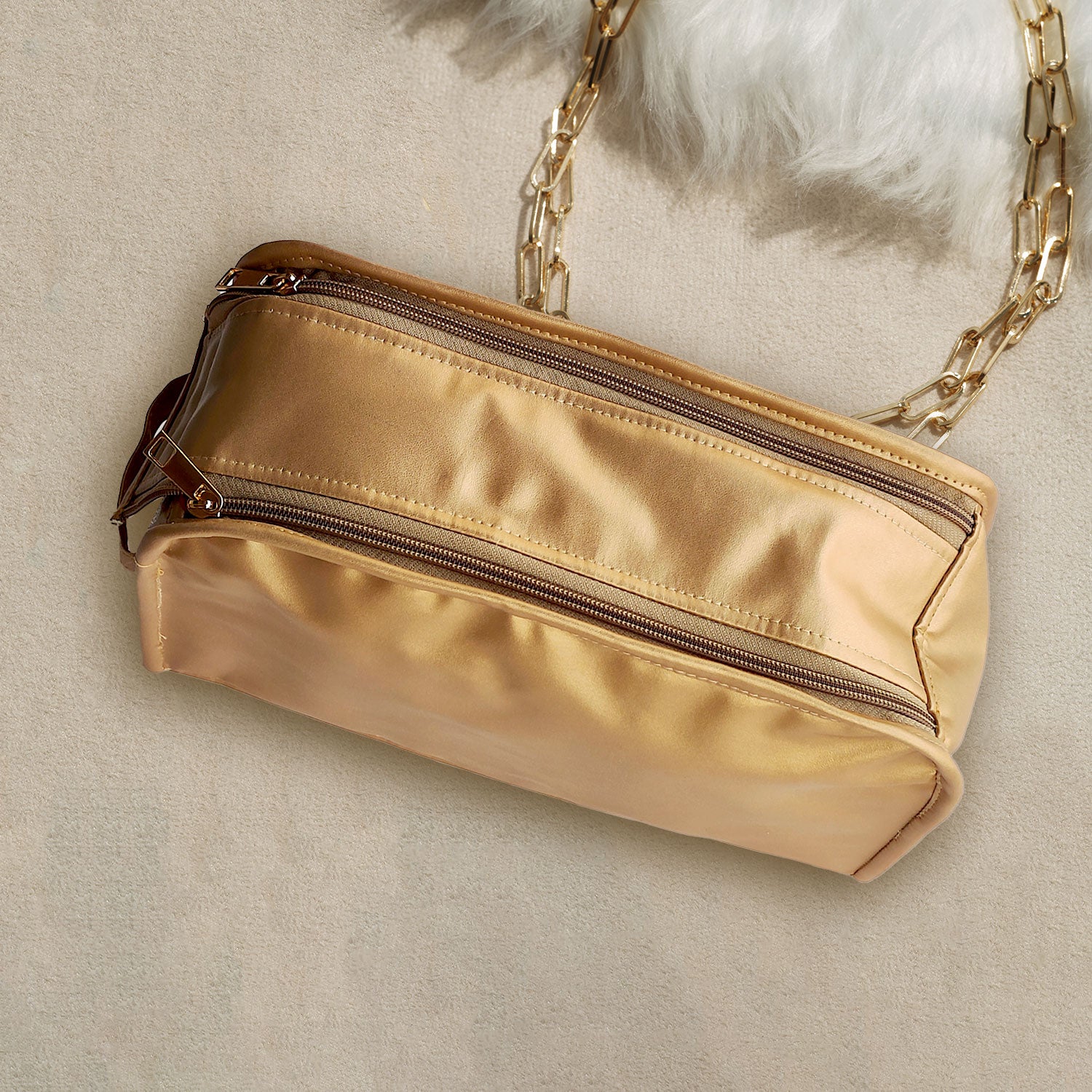 Multipurpose Golden Cosmetic Bag Pouches, Travel Kit, Makeup Pouch, Toiletry Bag