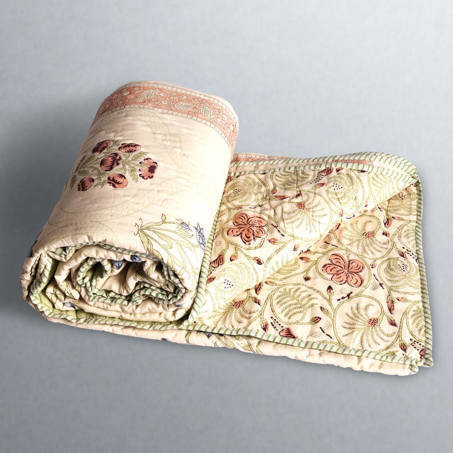 Jaipuri Quilt for Single Bed (Design I)