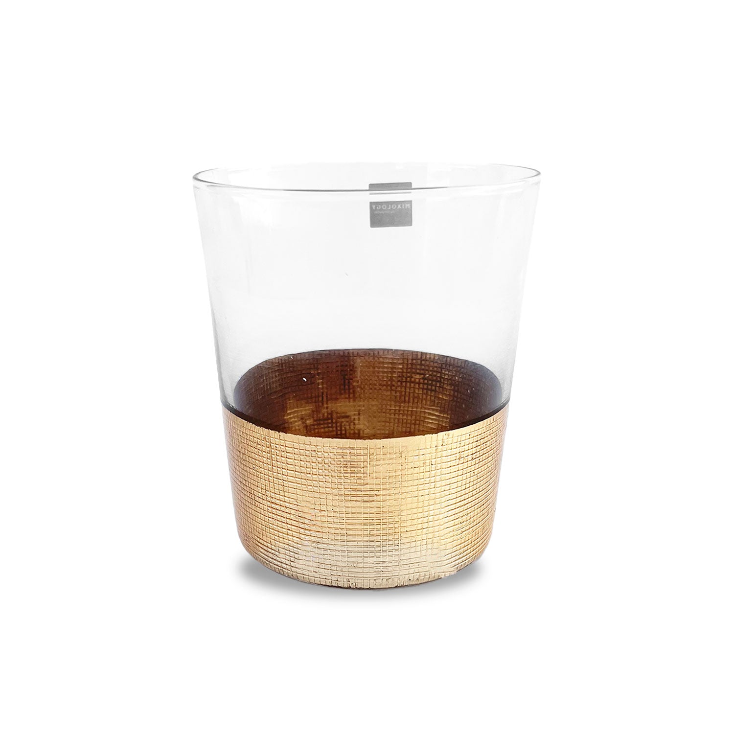 Golden Aesthetic Decorated Drinking Glass  - Set of 6 (4 inches height) | Peacoy