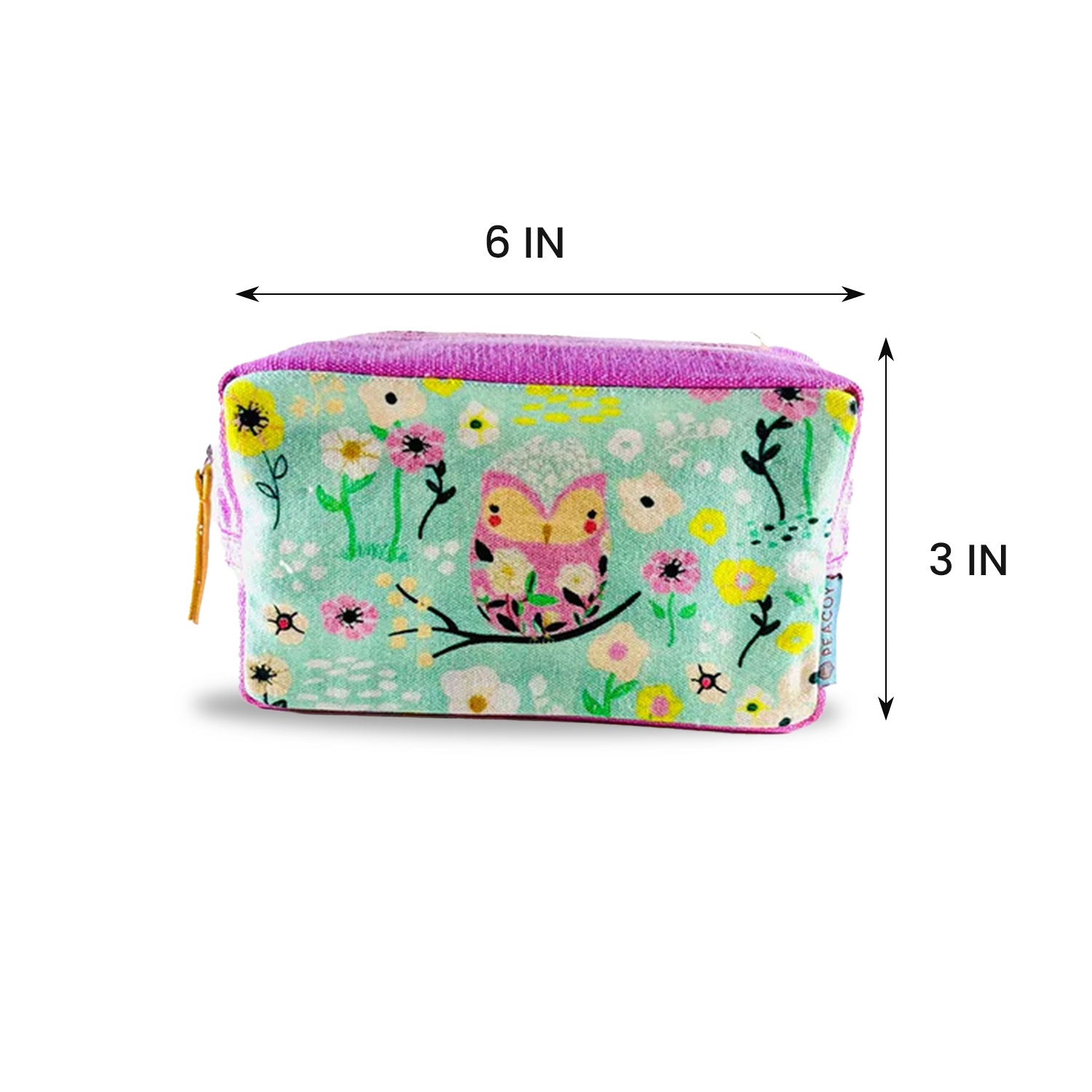 Blue Pink Owl  Utility Pouches Set of 3