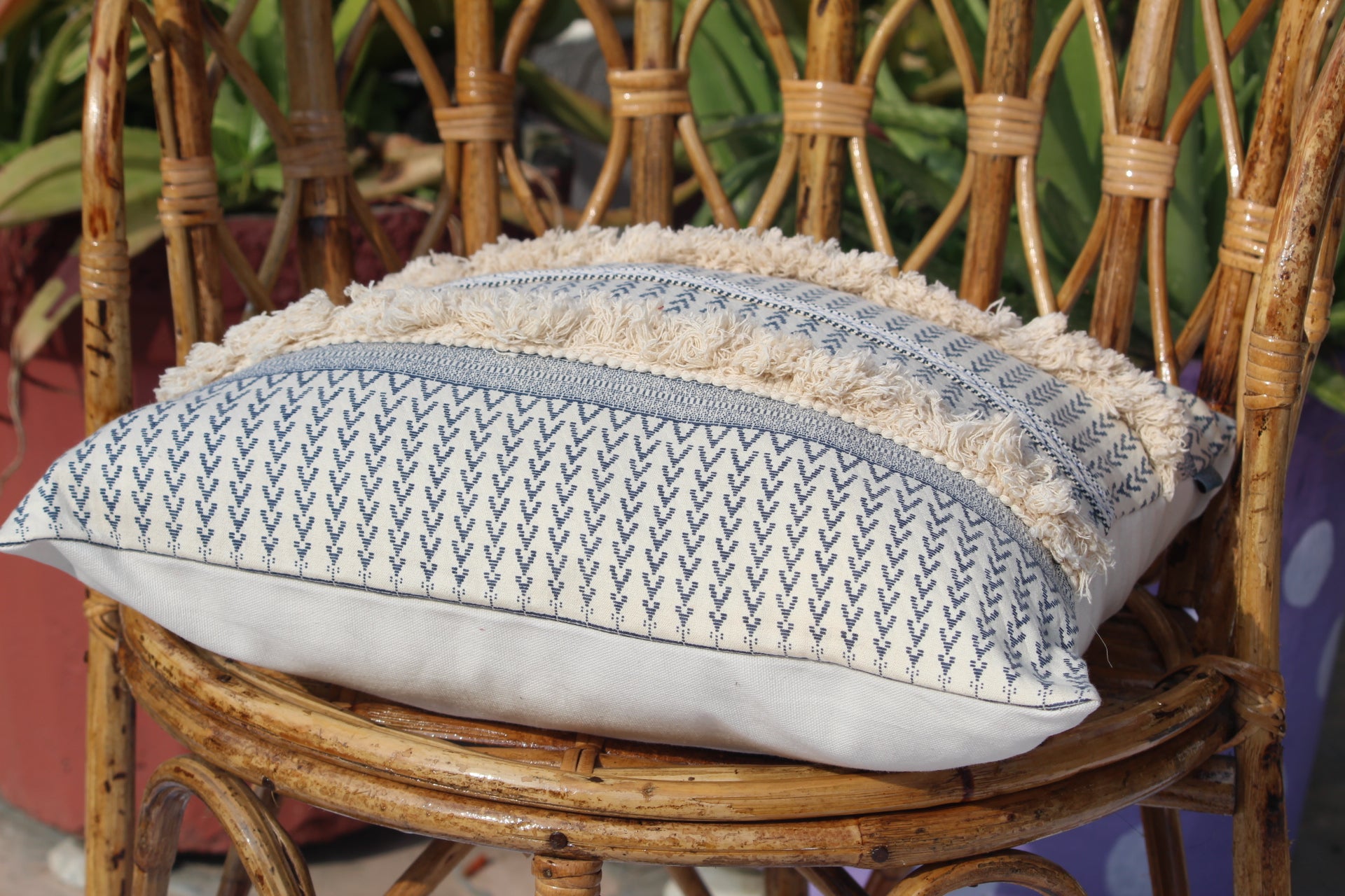 Glam and Boho 100% Cotton Cushion Cover - 16 x 16 inches