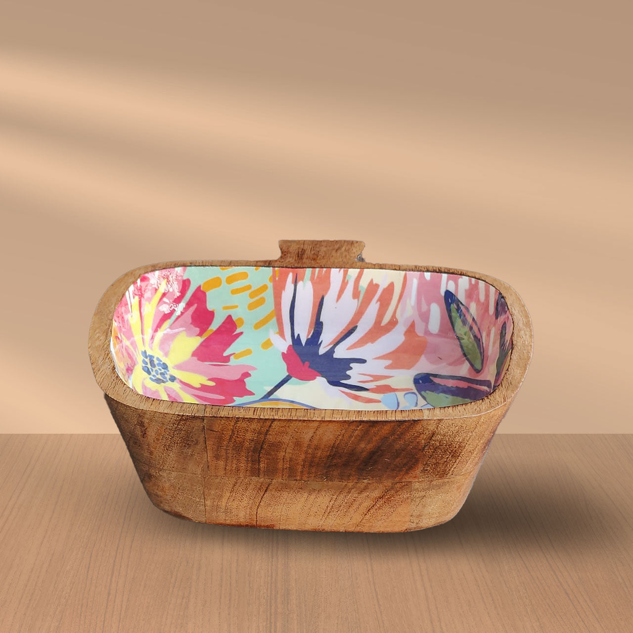 Abstract Floral Mango Wood Serving Platter