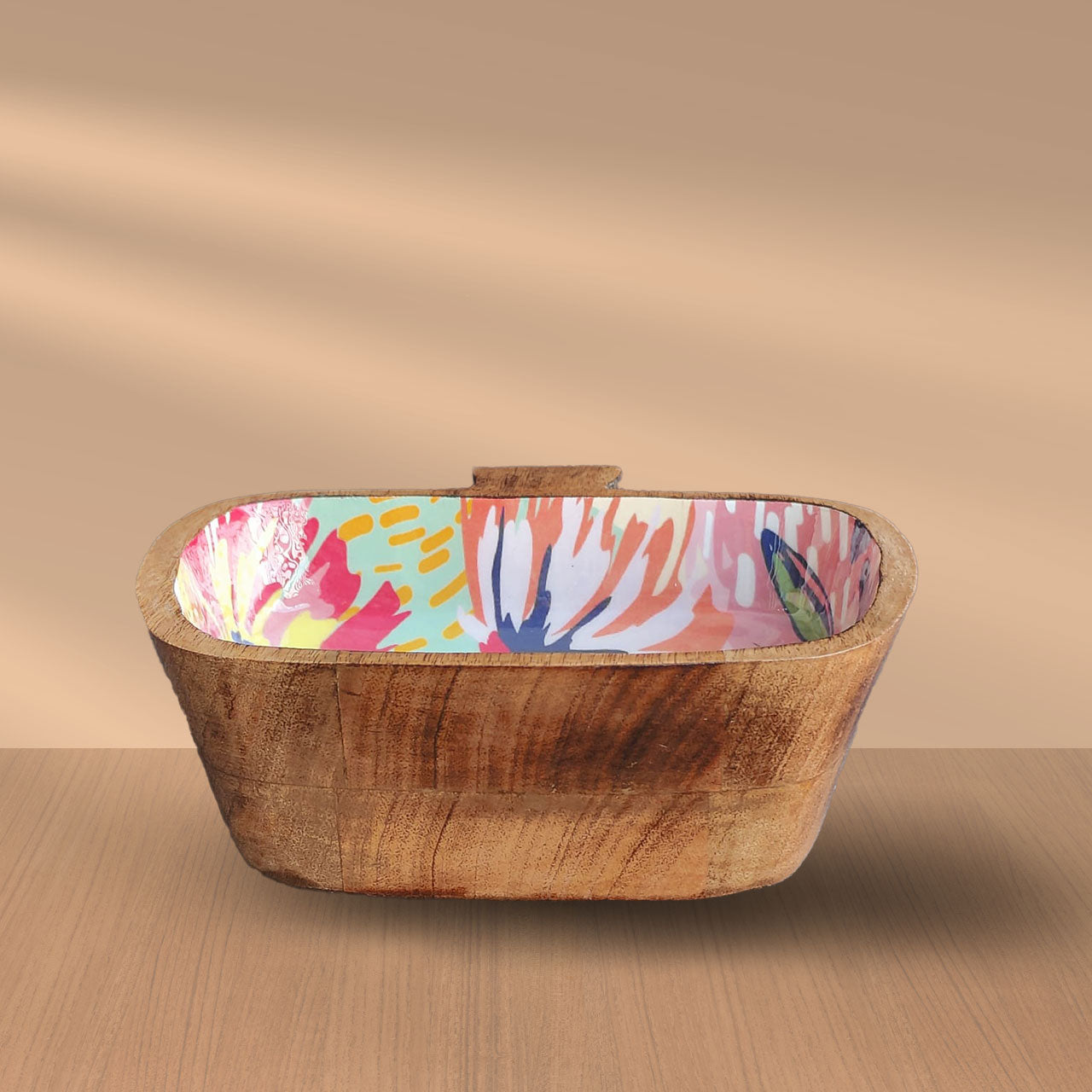 Abstract Floral Mango Wood Serving Platter