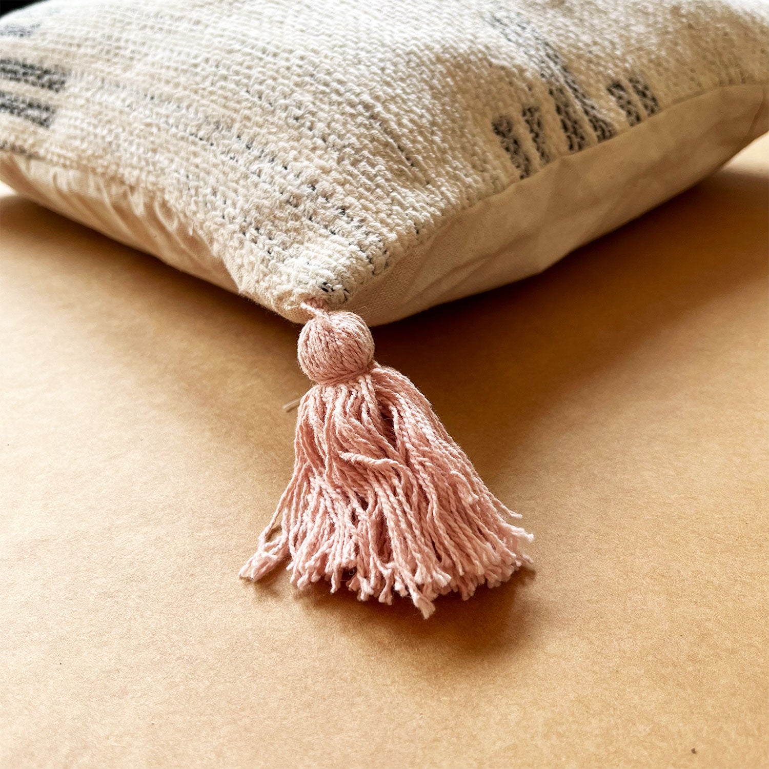 White with Black Lines Pure Cotton Cushion Cover - 18 x 18 inches