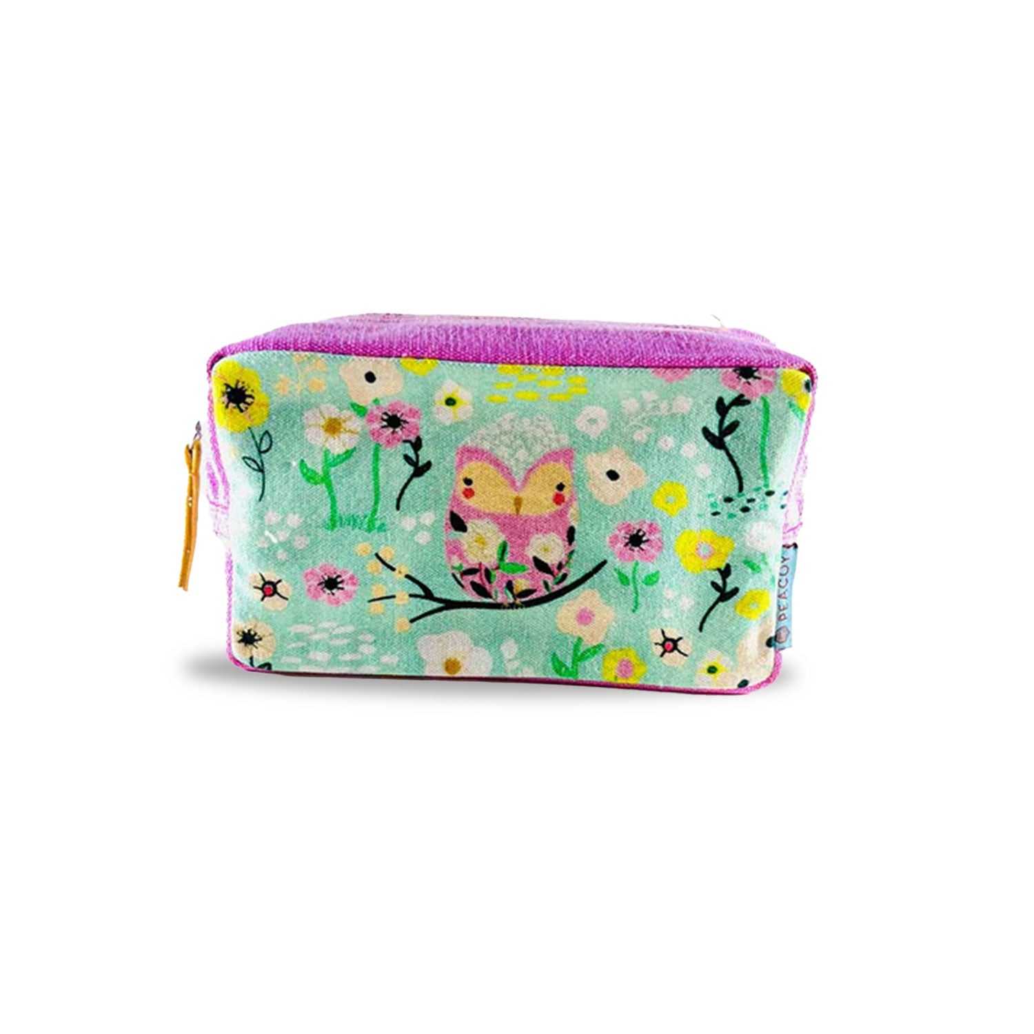 Blue Pink Owl  Utility Pouches Set of 3