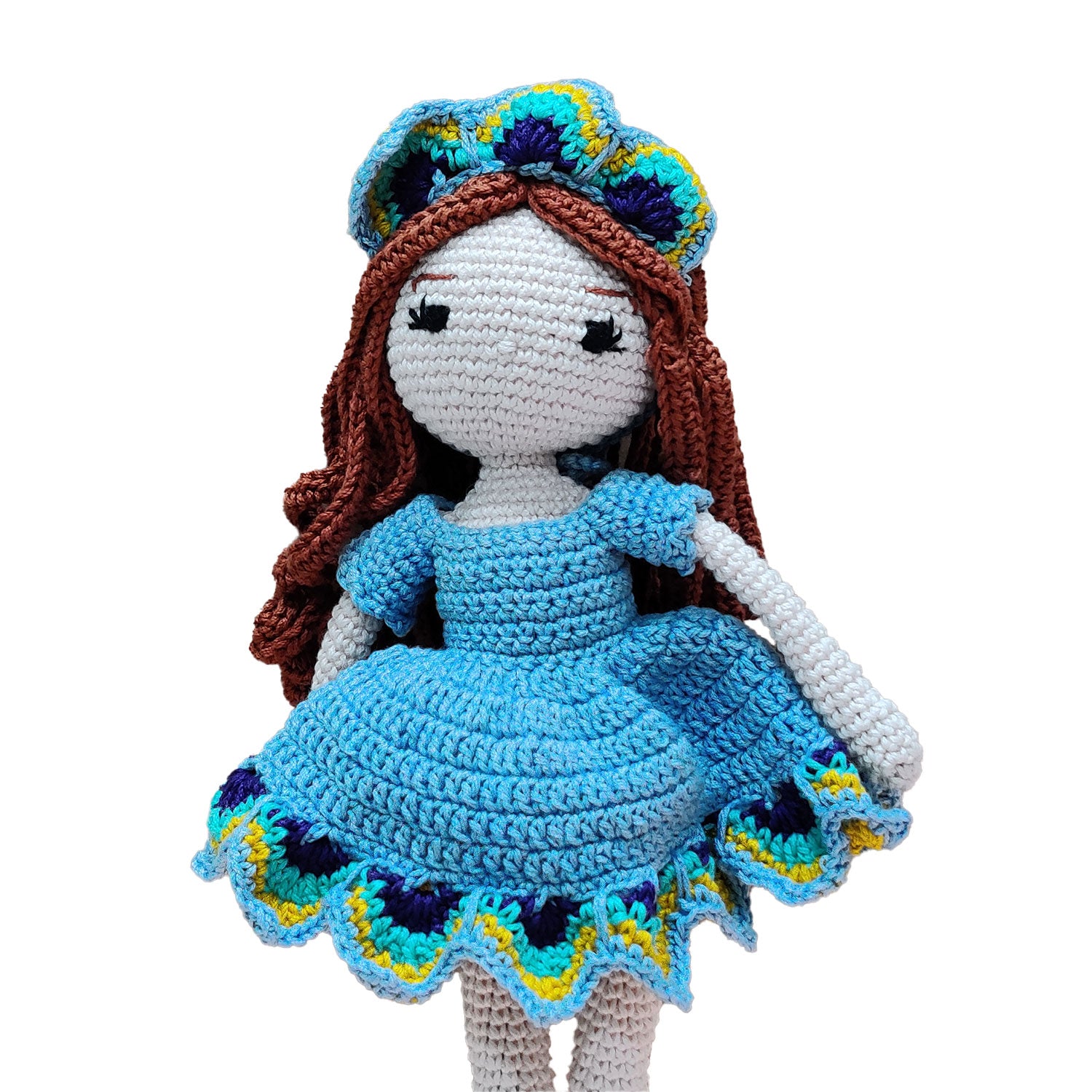 Peacock Princess Doll Crochet Toy - 11 inches tall | Peacoy