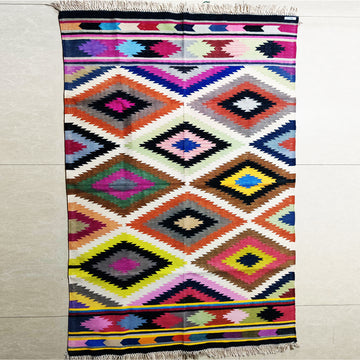Exotic Vibrancy Multicolor 100 % Cotton Flat Weaves Rug - 6 ft x 4 ft