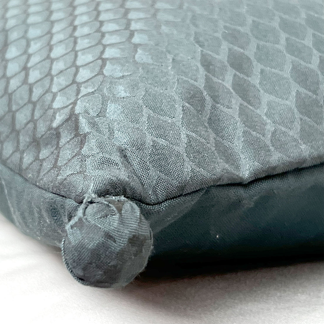 Stylish Green Cushion Cover - 16 x 16 inches | Heavy Silk Polyester with Pure Casement Cotton Back with Zipper