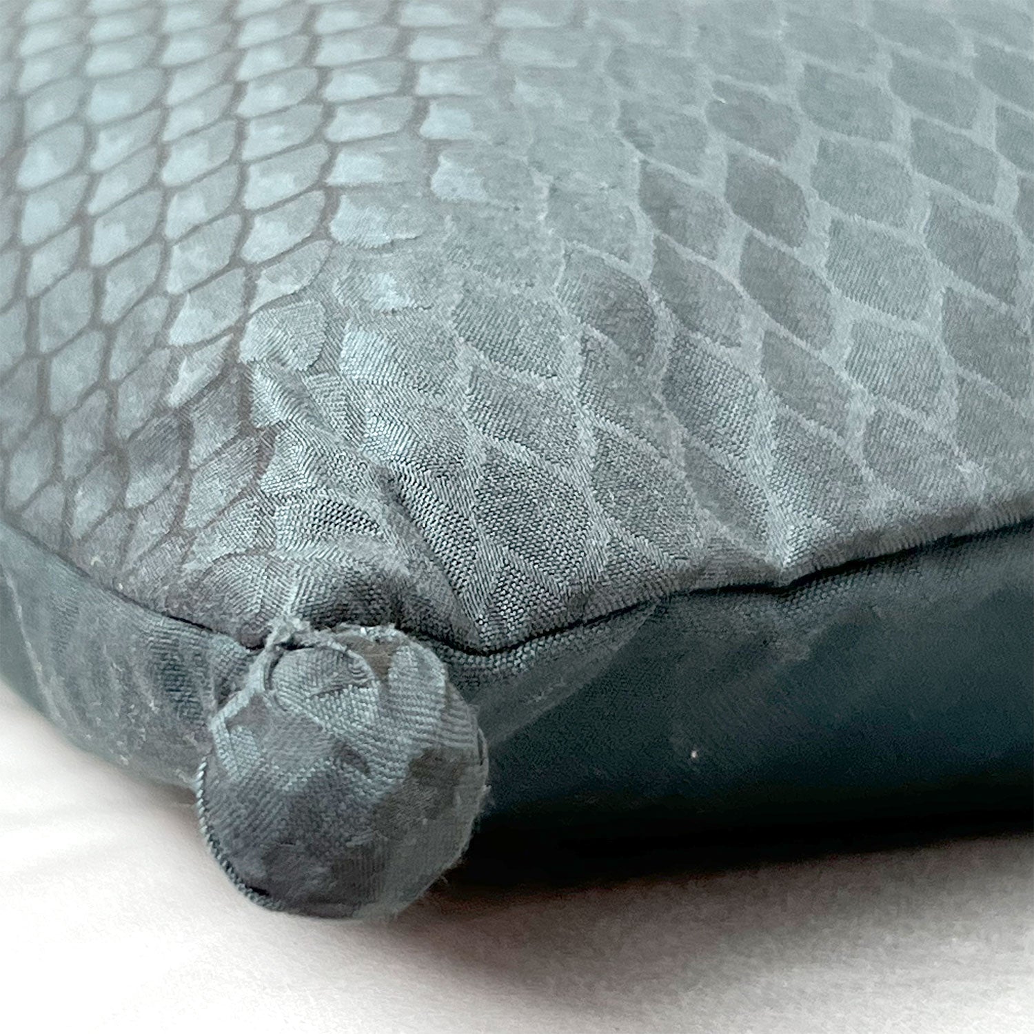 Stylish Green Cushion Cover - 16 x 16 inches | Heavy Silk Polyester with Pure Casement Cotton Back with Zipper