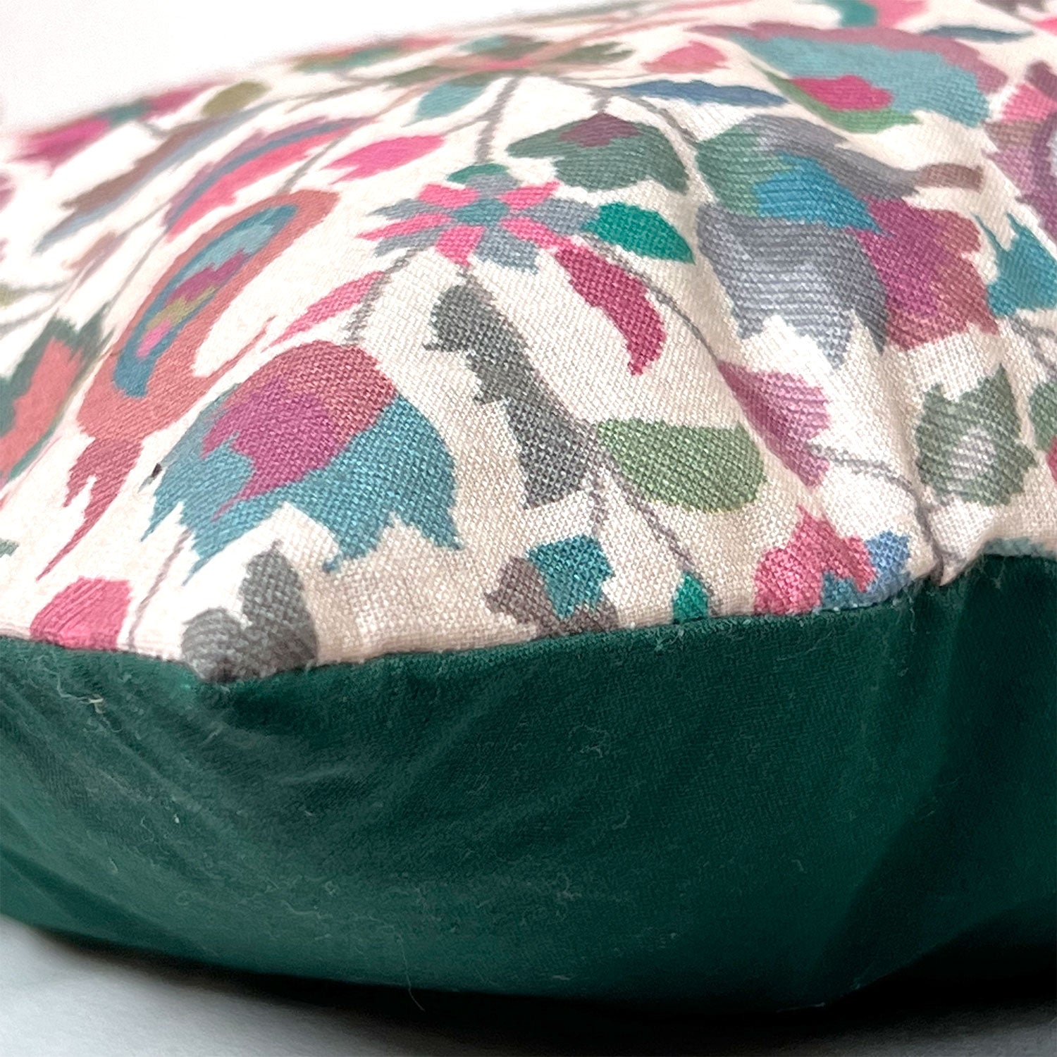 Floral Printed Pink Pure Cotton Cushion Cover - 16 x 16 inches