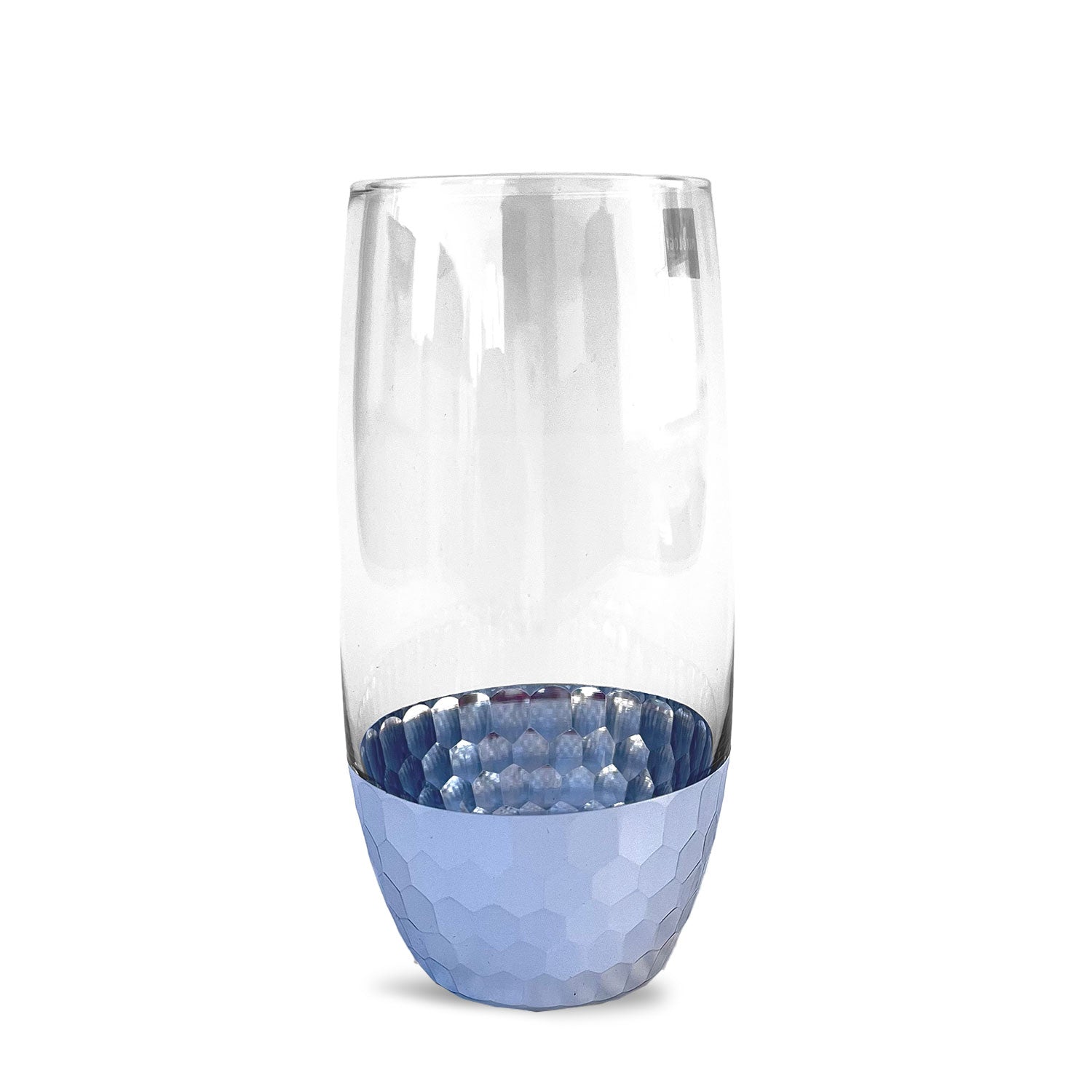 Artful Silver Decorated Drinking Glass For Juice, Cocktails & Drinks - Set of 6 (7 inches height) | Peacoy