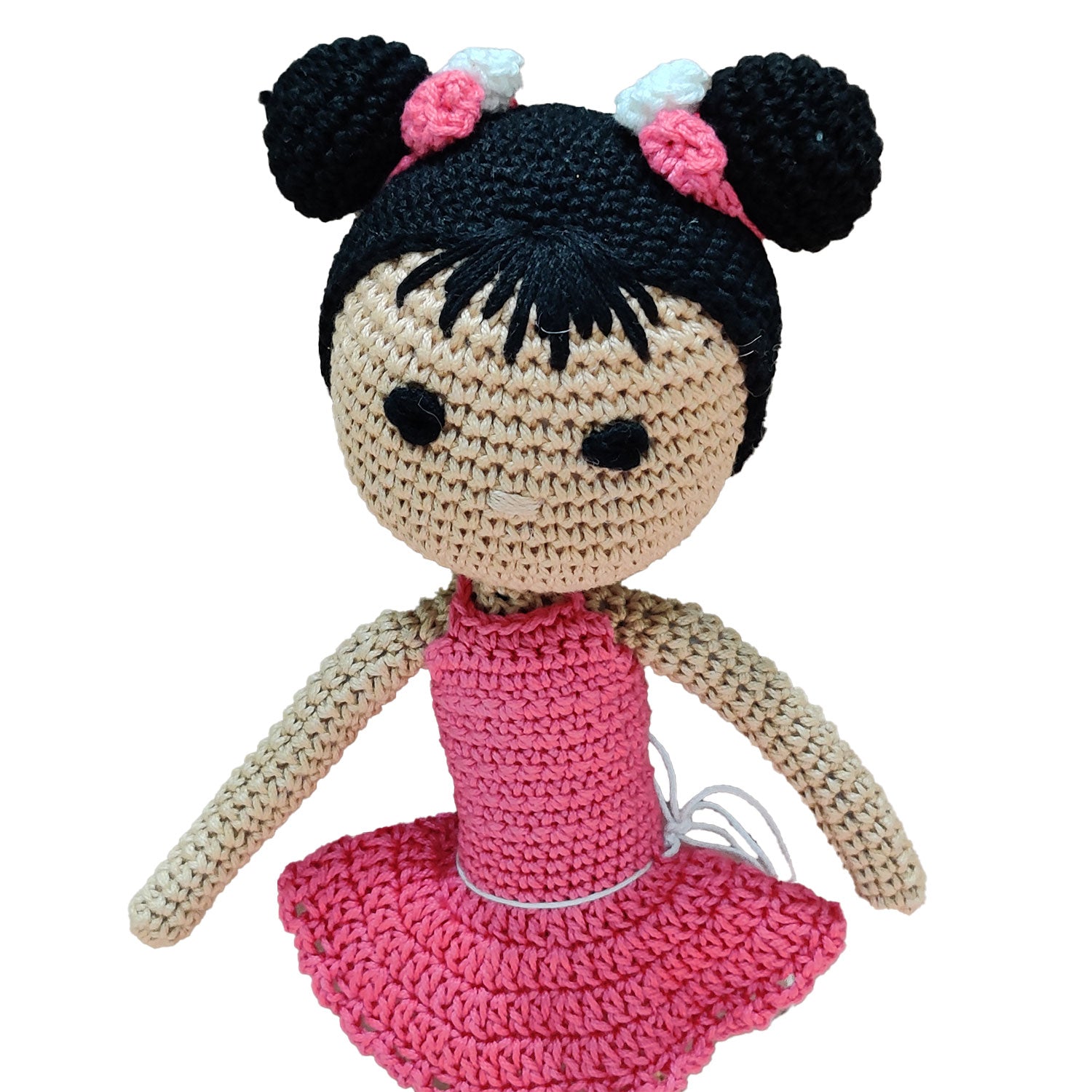 Hawaiian Pink Doll Crochet Toy  - 10 inches tall | Peacoy