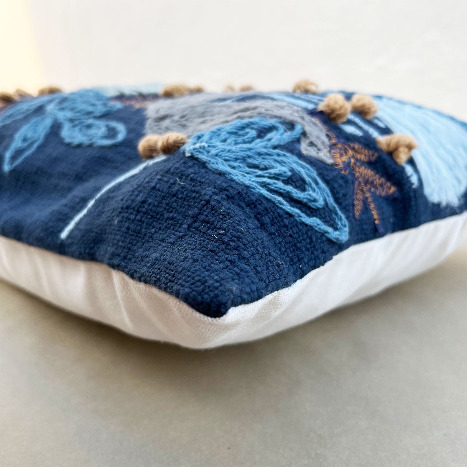 Navy Blue Beauty TNT Fabric Lumber Pillow Cover