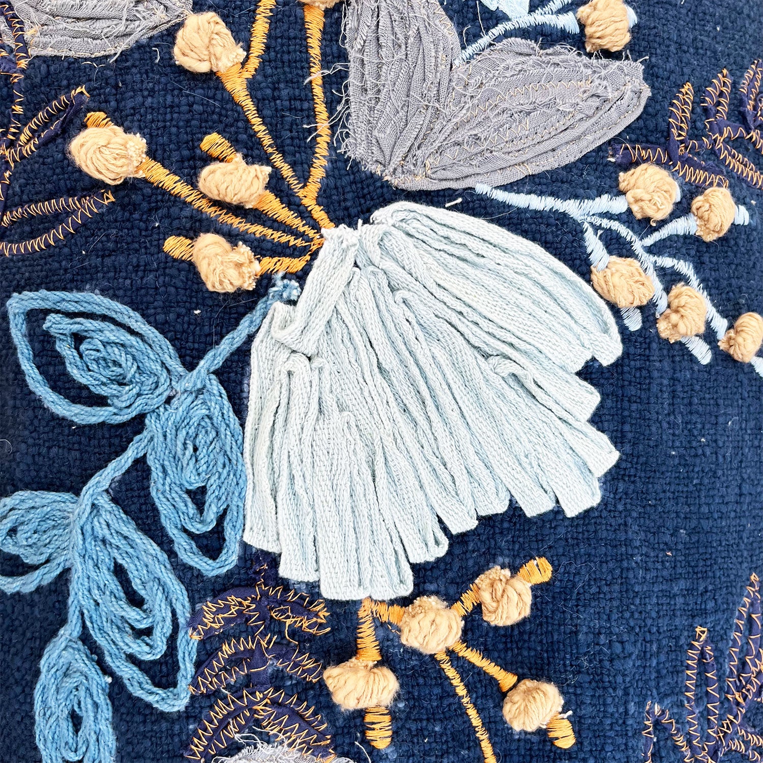 Navy Blue Beauty TNT Fabric Lumber Pillow Cover