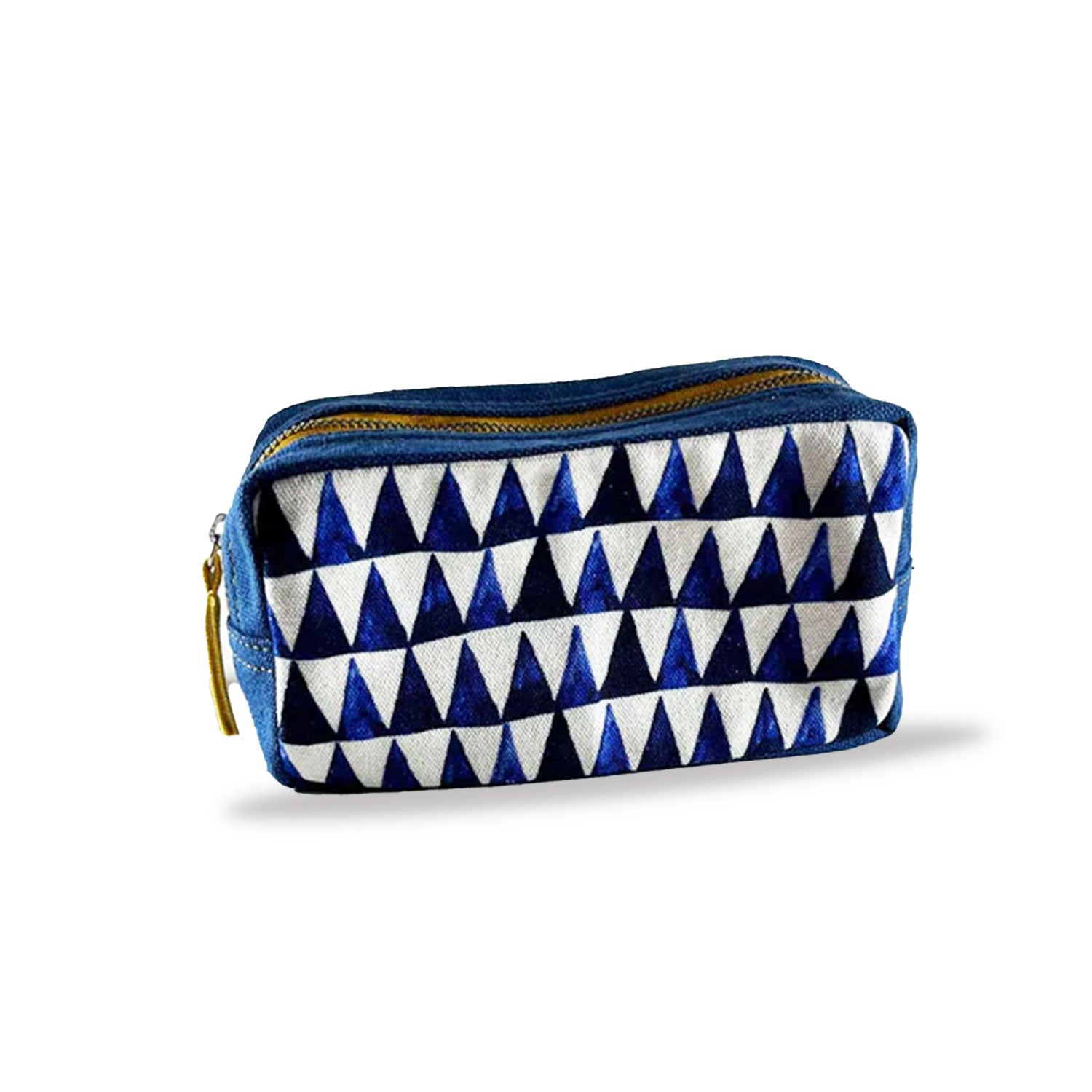 Abstract Triangles Blue Utility Pouches Set of 3