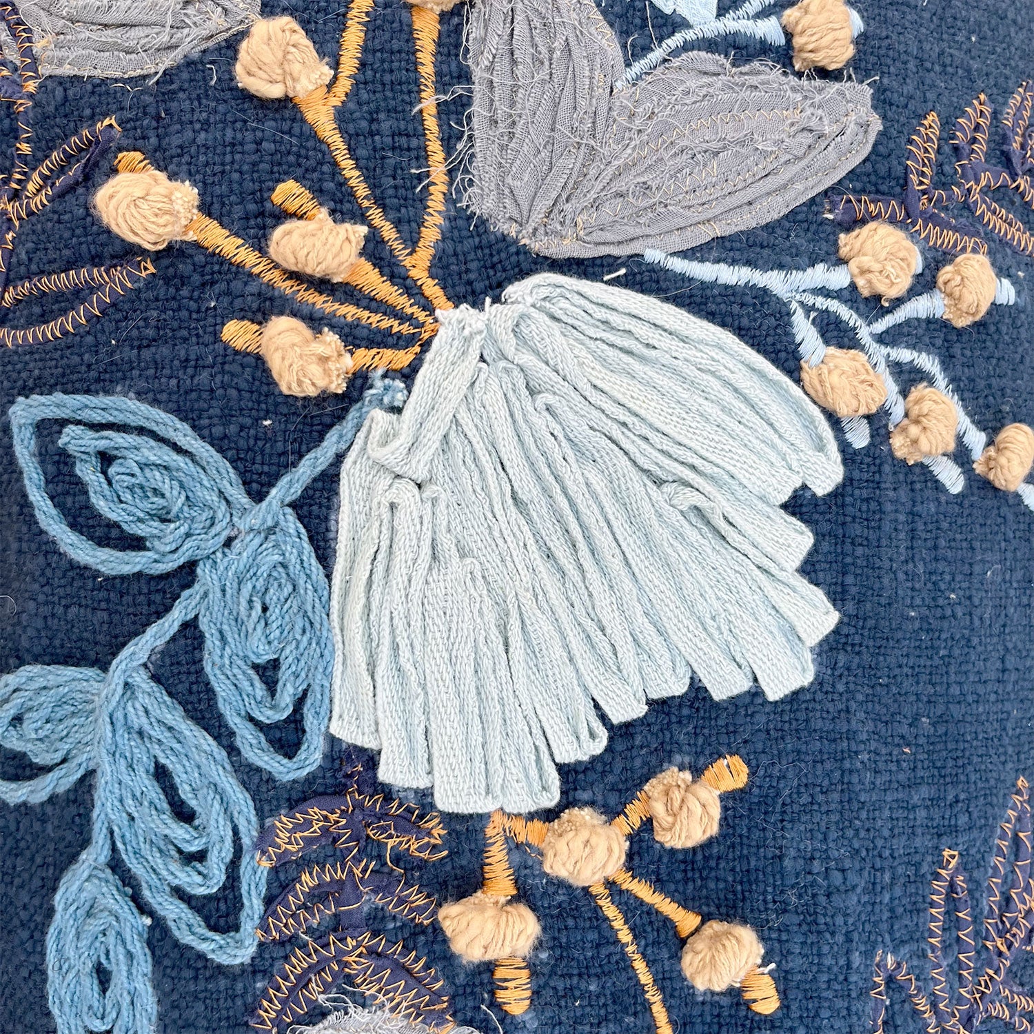 Navy Blue Beauty TNT Fabric Lumber Pillow Cover