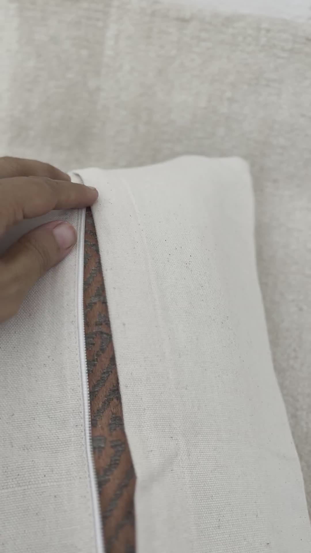 Green & Blue Leaves Pure Cotton Cushion Cover - 18 x 18 inches