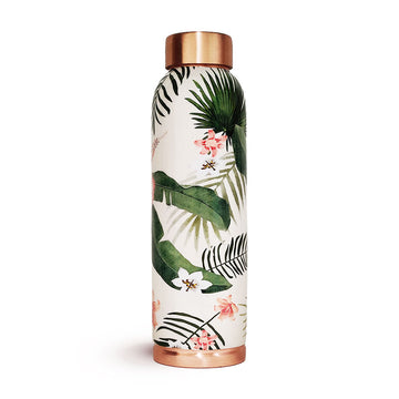 Tropical Leaves 100% Pure Copper Bottle - 1000 ml