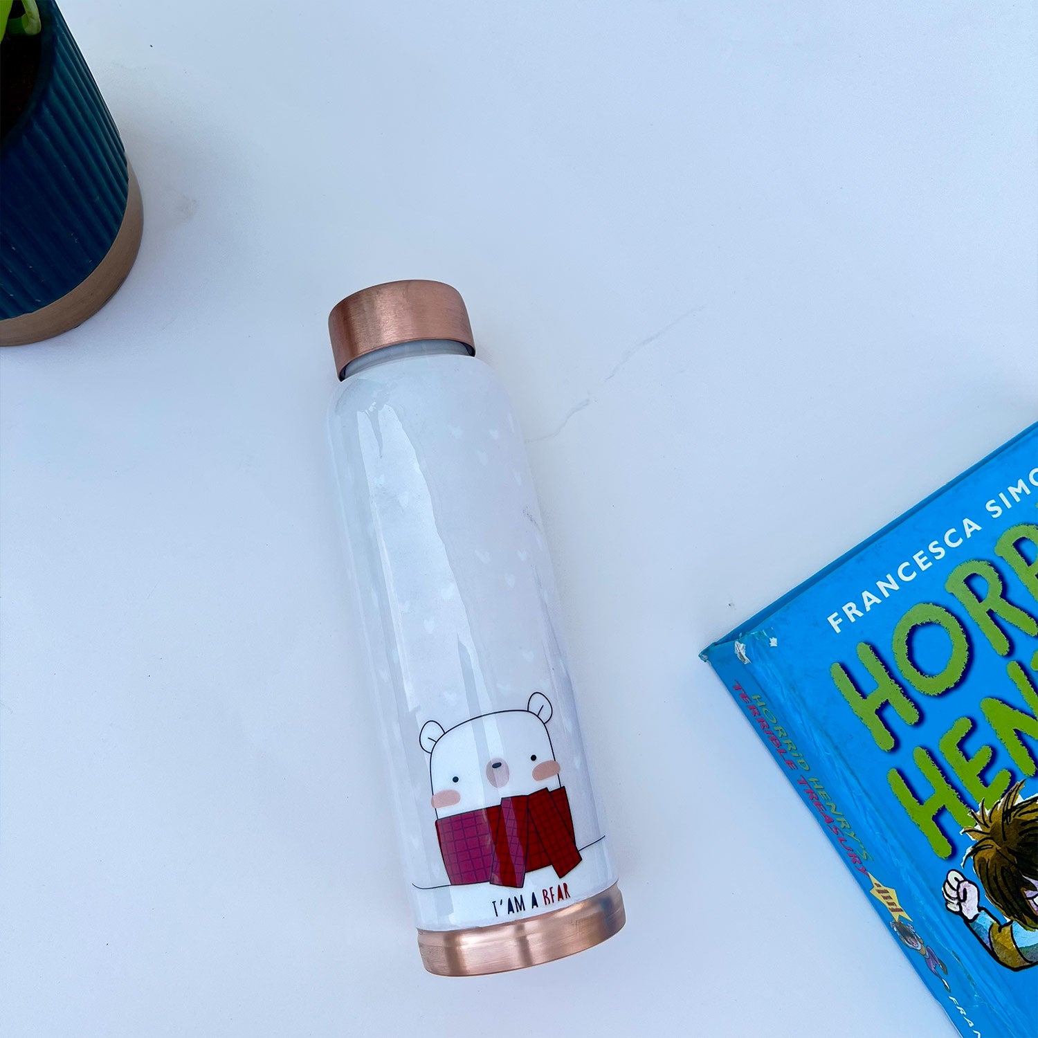 White Pure Copper Bottle - 1000 ml