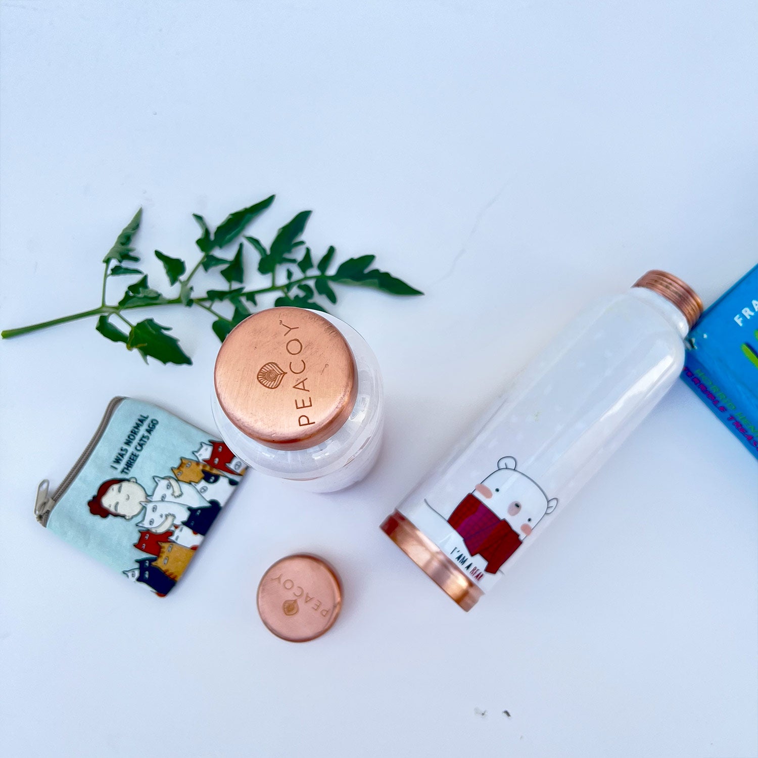 White Pure Copper Bottle - 1000 ml