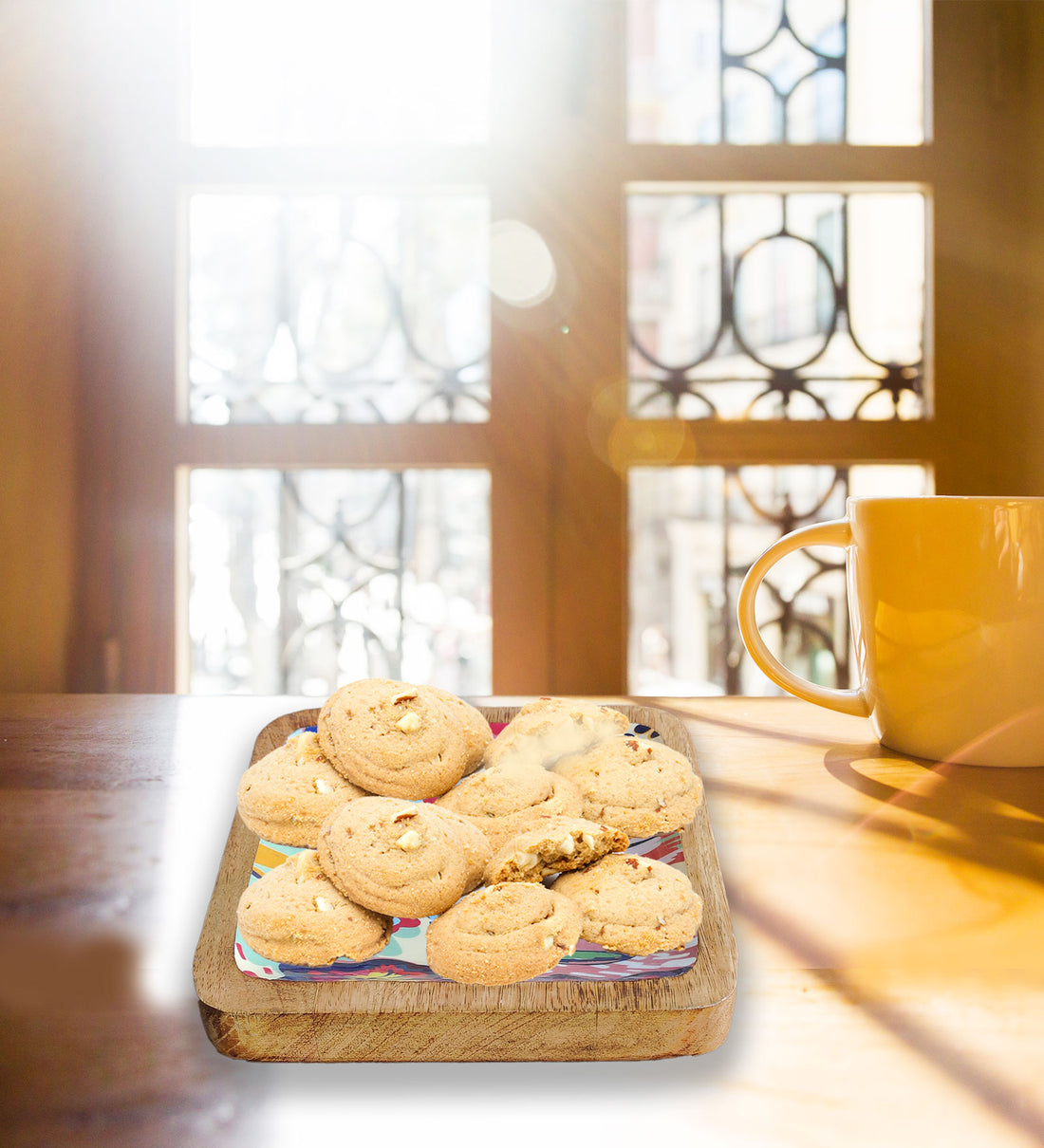Abstract Floral Mango Wood Platter