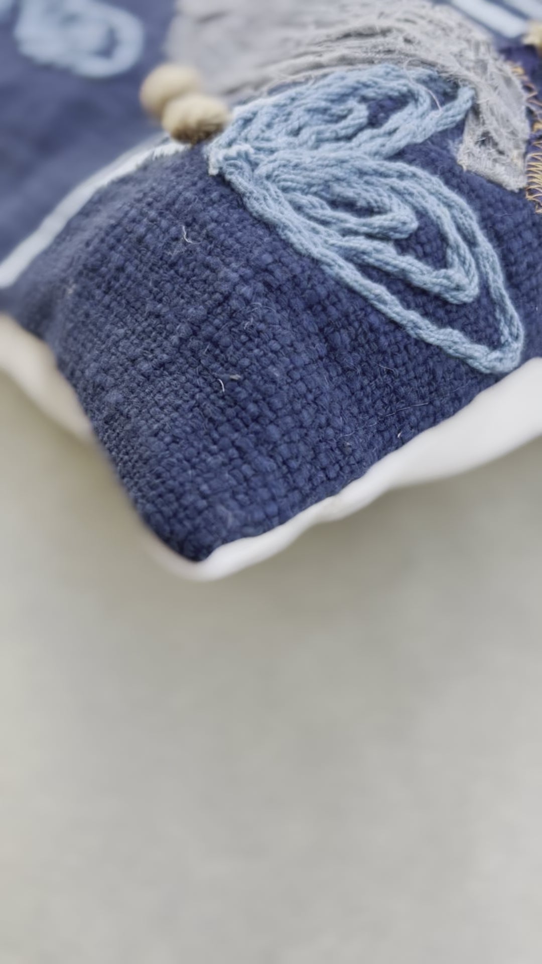 Navy Blue Beauty TNT Fabric Lumber Pillow Cover