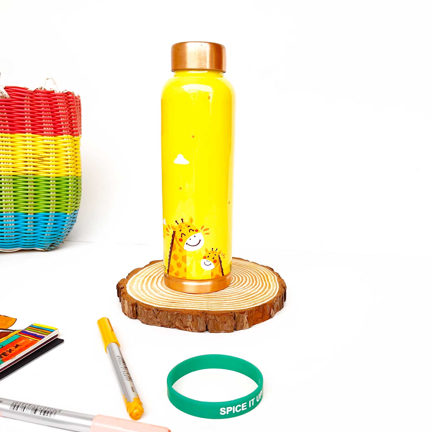 Yellow Pure Copper Bottle - 1000 ml