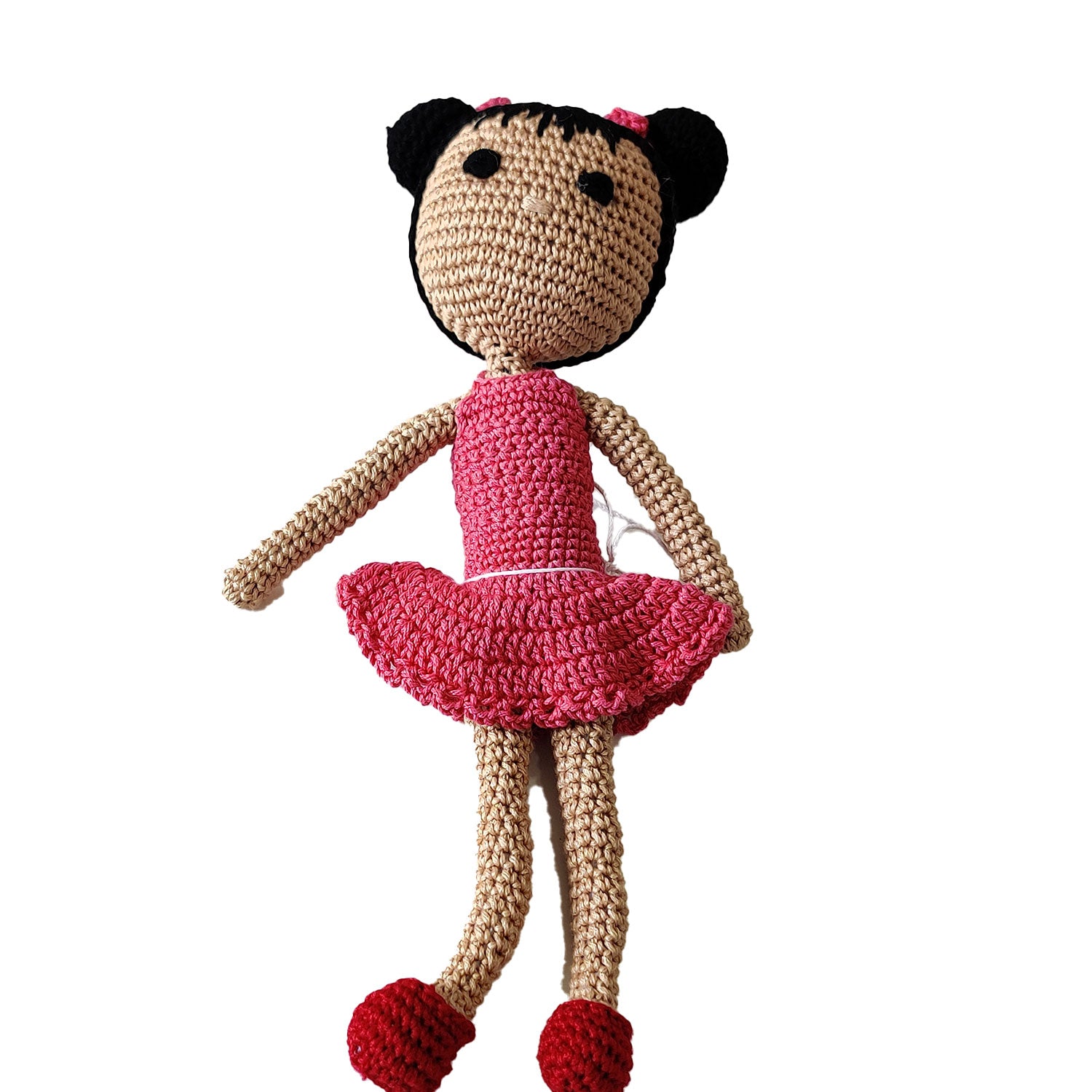 Hawaiian Pink Doll Crochet Toy  - 10 inches tall | Peacoy