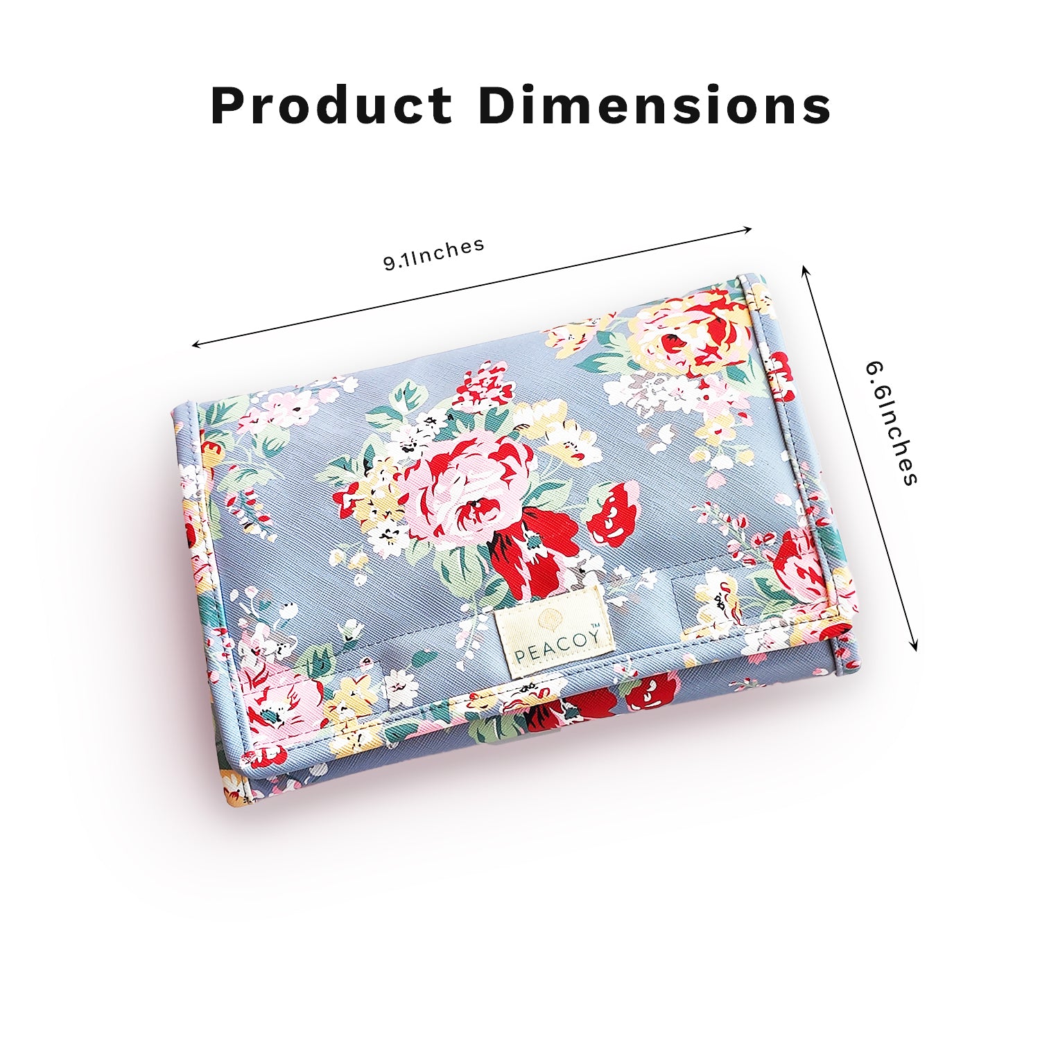 Foldable Makeup Jewellery Kit Organizer Locker Box Organizer Pouch for Necklaces Earring Ring Cosmetic Travel Storage Case for Women Girls Blue