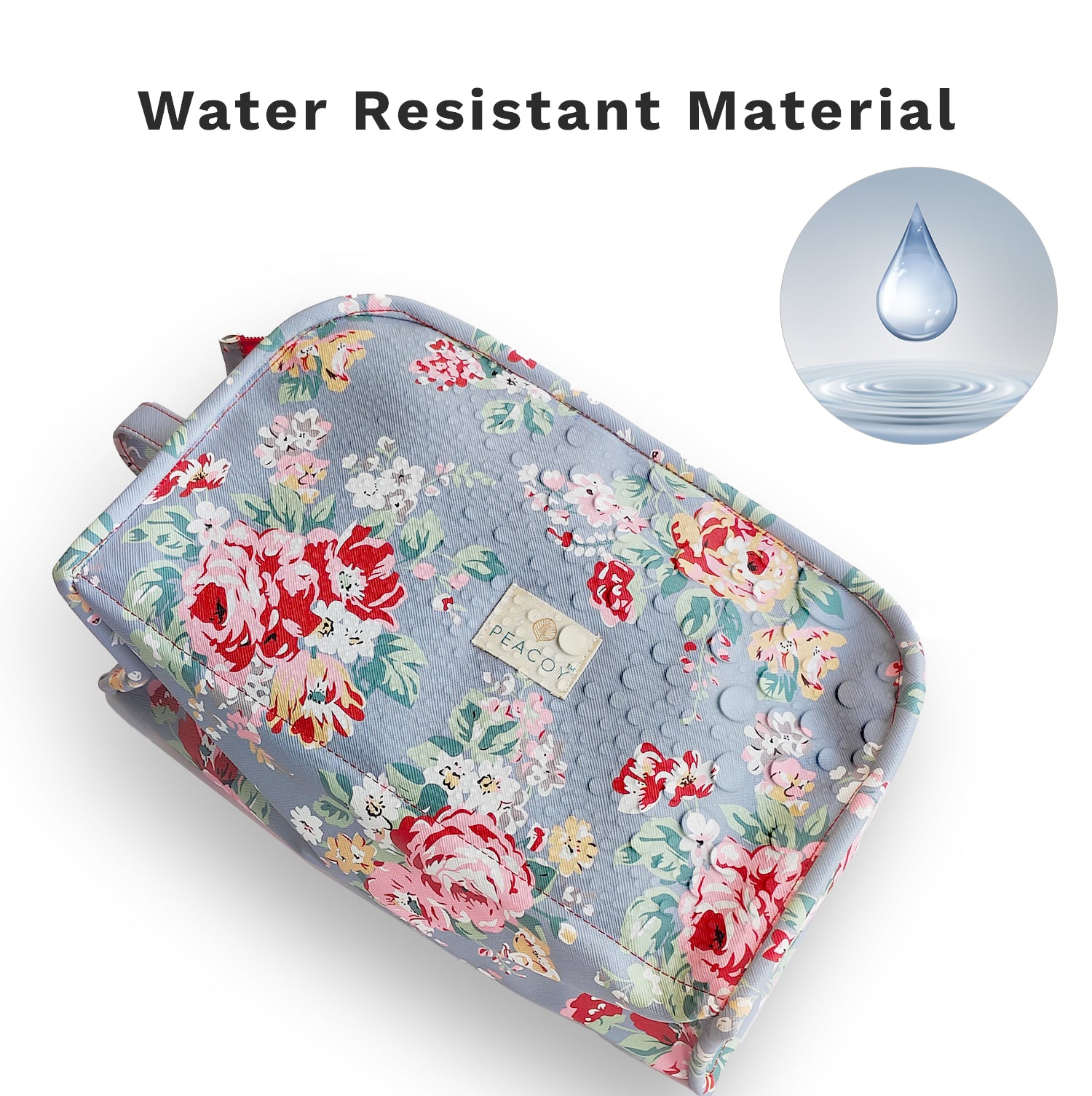 Blue Floral Essentials  Makeup Pouch, Cosmetic Bag Stylish Pouch for Makeup Accessories Travel Organiser Vanity Kit Stationery Toiletry Bag Make up Pouch for Girls and Women