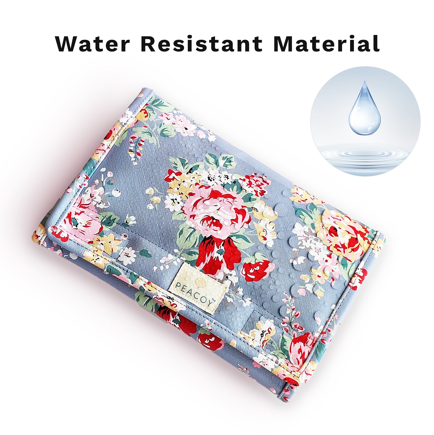 Foldable Makeup Jewellery Kit Organizer Locker Box Organizer Pouch for Necklaces Earring Ring Cosmetic Travel Storage Case for Women Girls Blue