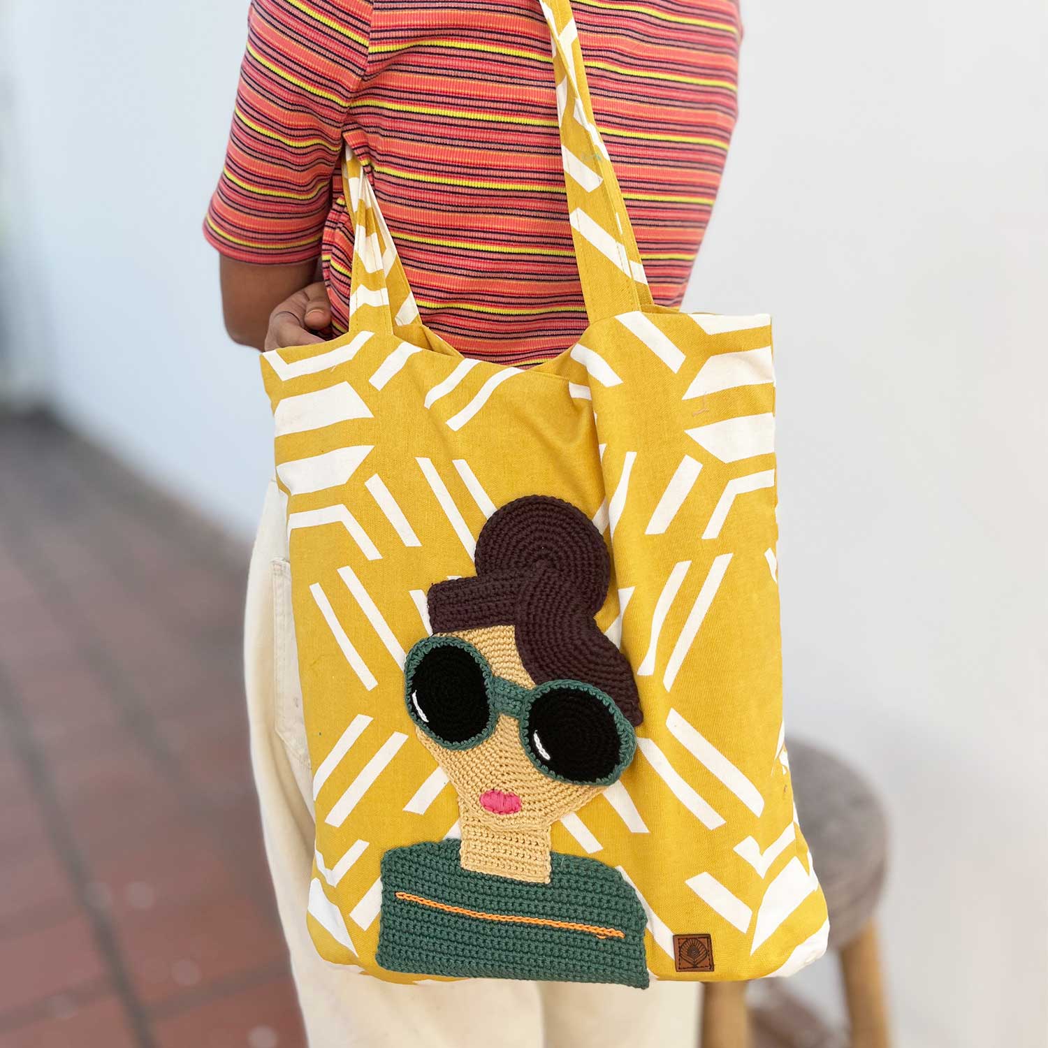 Yellow Crochet Tote Bag