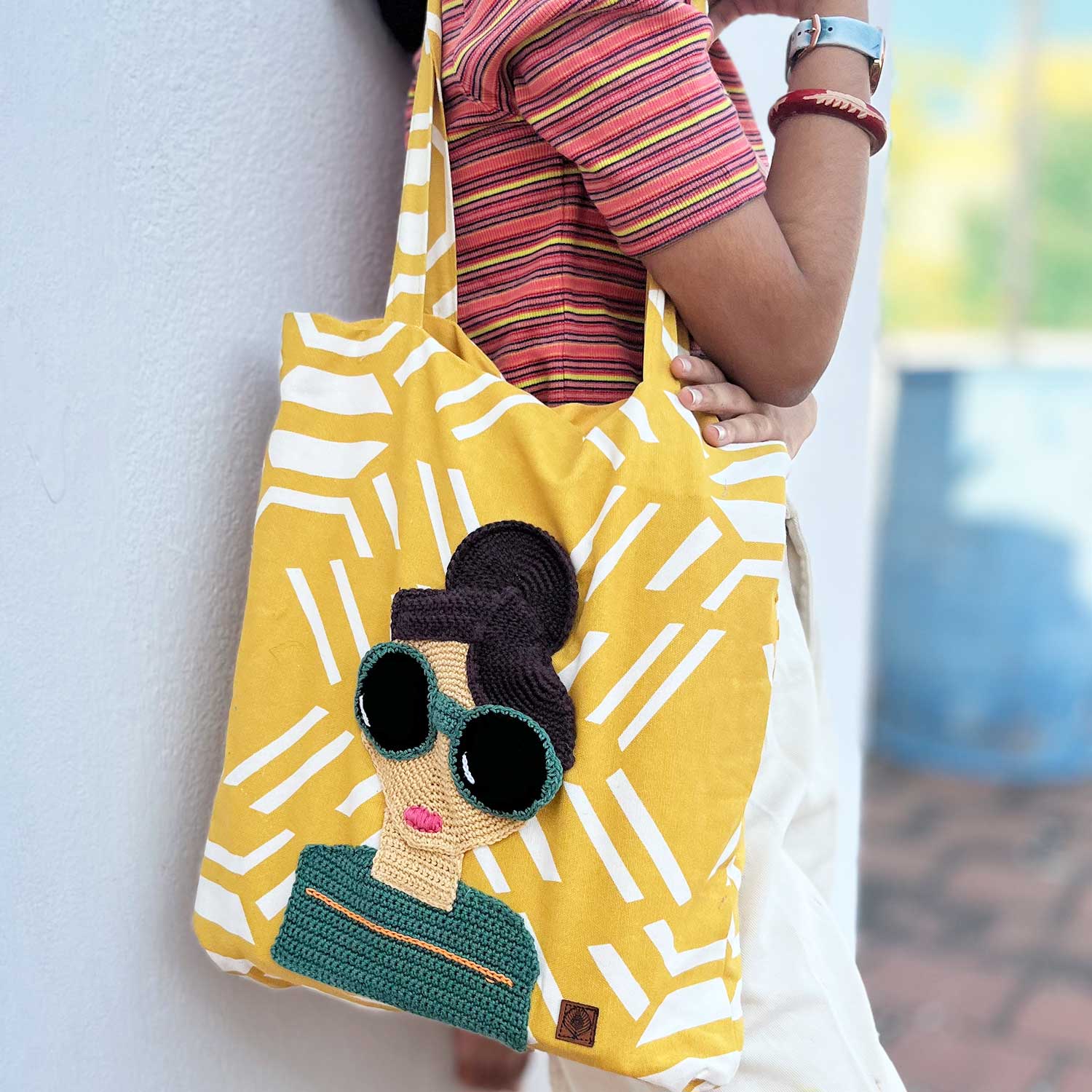 Yellow Crochet Tote Bag