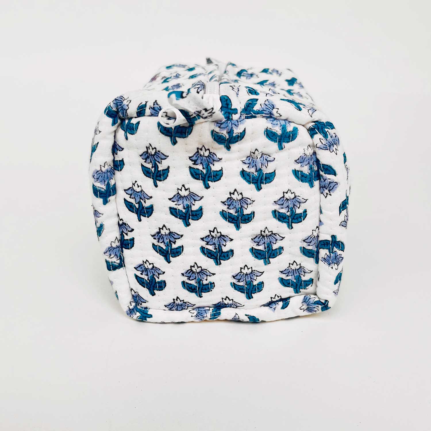 Multi Utility Travel kits Dark Blue Flower Printed Pouch (Set of two)