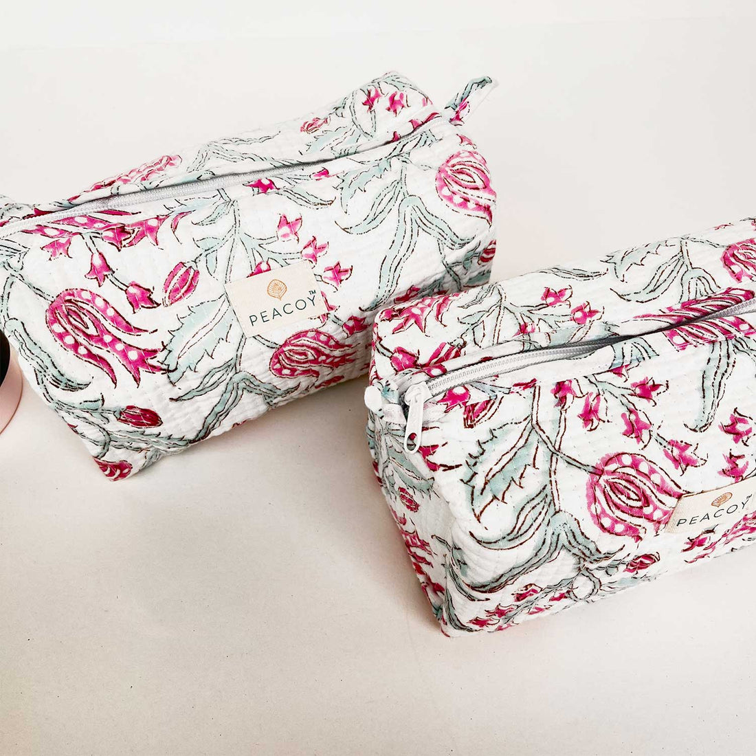 Multi Utility Travel kits Pink Floral Print (Set of two)