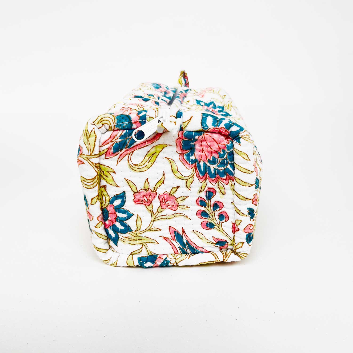 Multi Utility Travel kits Dark Blue & Pink Flower Printed Pouch (Set of two)