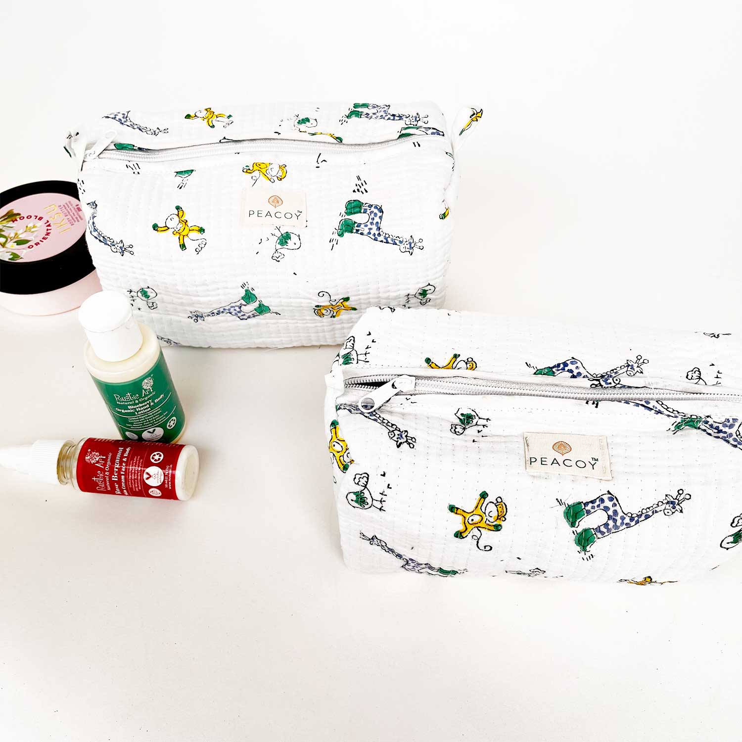 Multi Utility Travel kits Giraffe Print (Set of two)