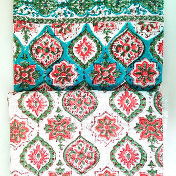 Vibrant Love Multicolour Block Printed 100% Cotton Throw (70 inches x 50 inches)