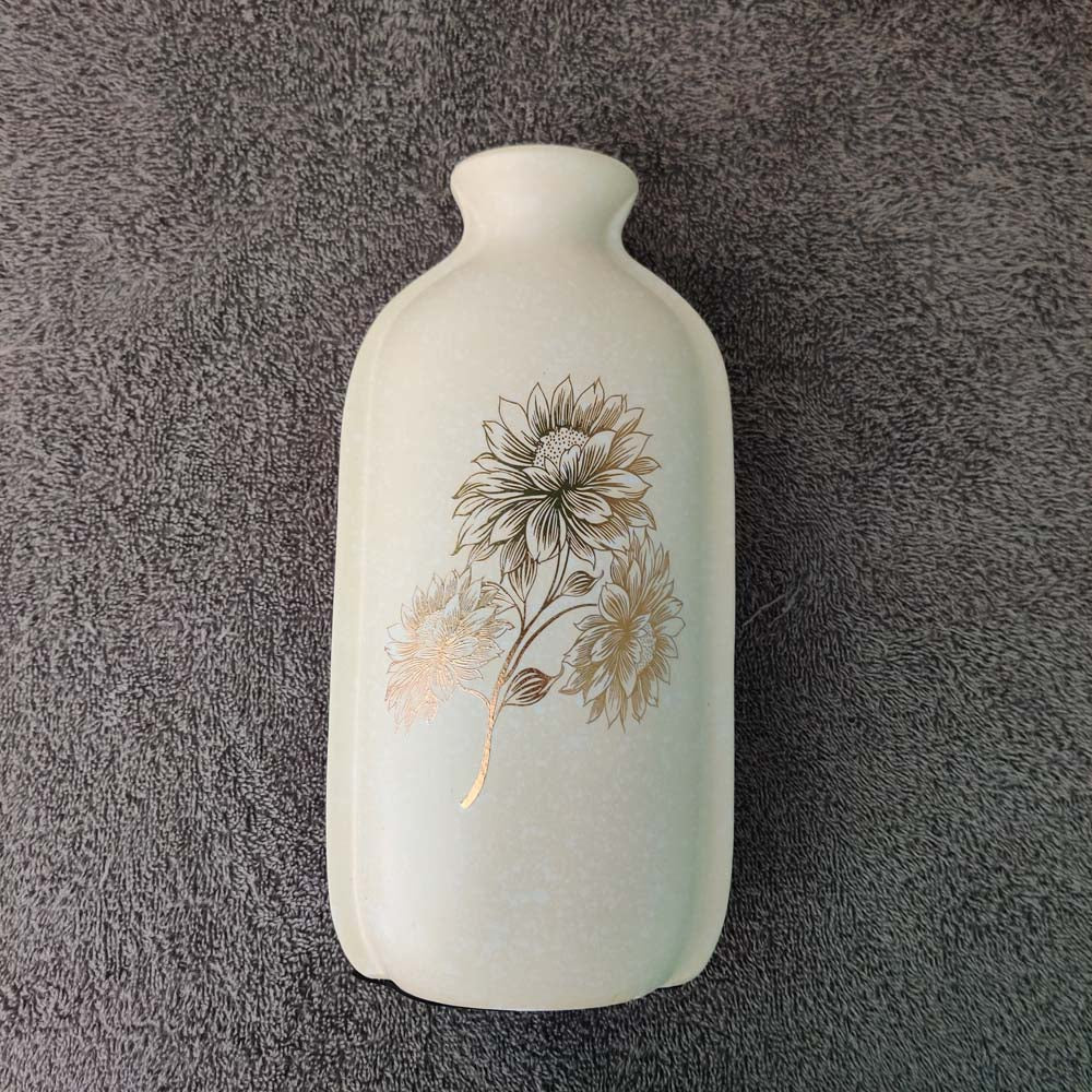 Artistic Wildflower Ivory Colored Ceramic Vase - 10 inches x 6 inches