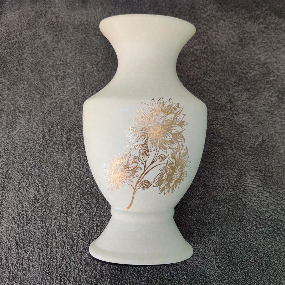 Artistic Wildflower Ivory Colored Ceramic Vase - 10 inches x 6 inches