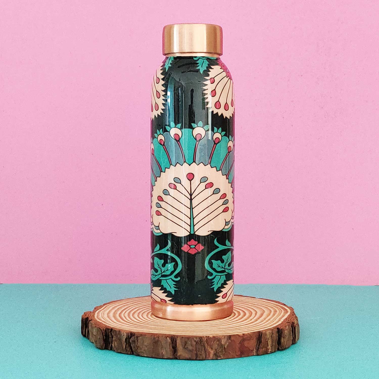 Black Peacock 100% Pure Copper Bottle - 1000 ml