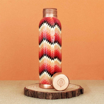 Red Flames Pure Copper Bottle - 1000 ml