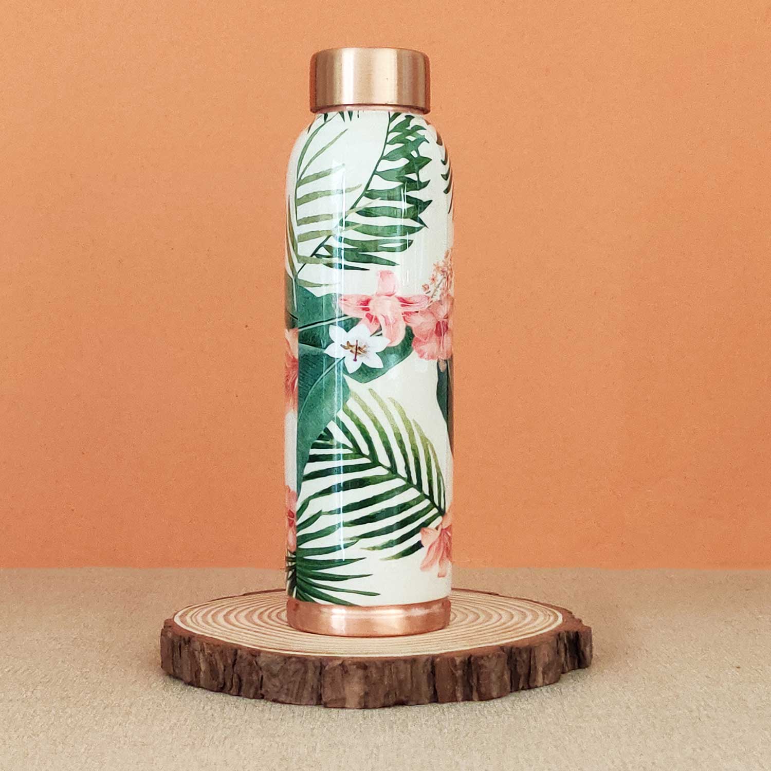 Tropical Leaves 100% Pure Copper Bottle - 1000 ml