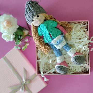 Molly Doll Crochet Toy  Gift Hamper- 12 x 4 inches | Peacoy