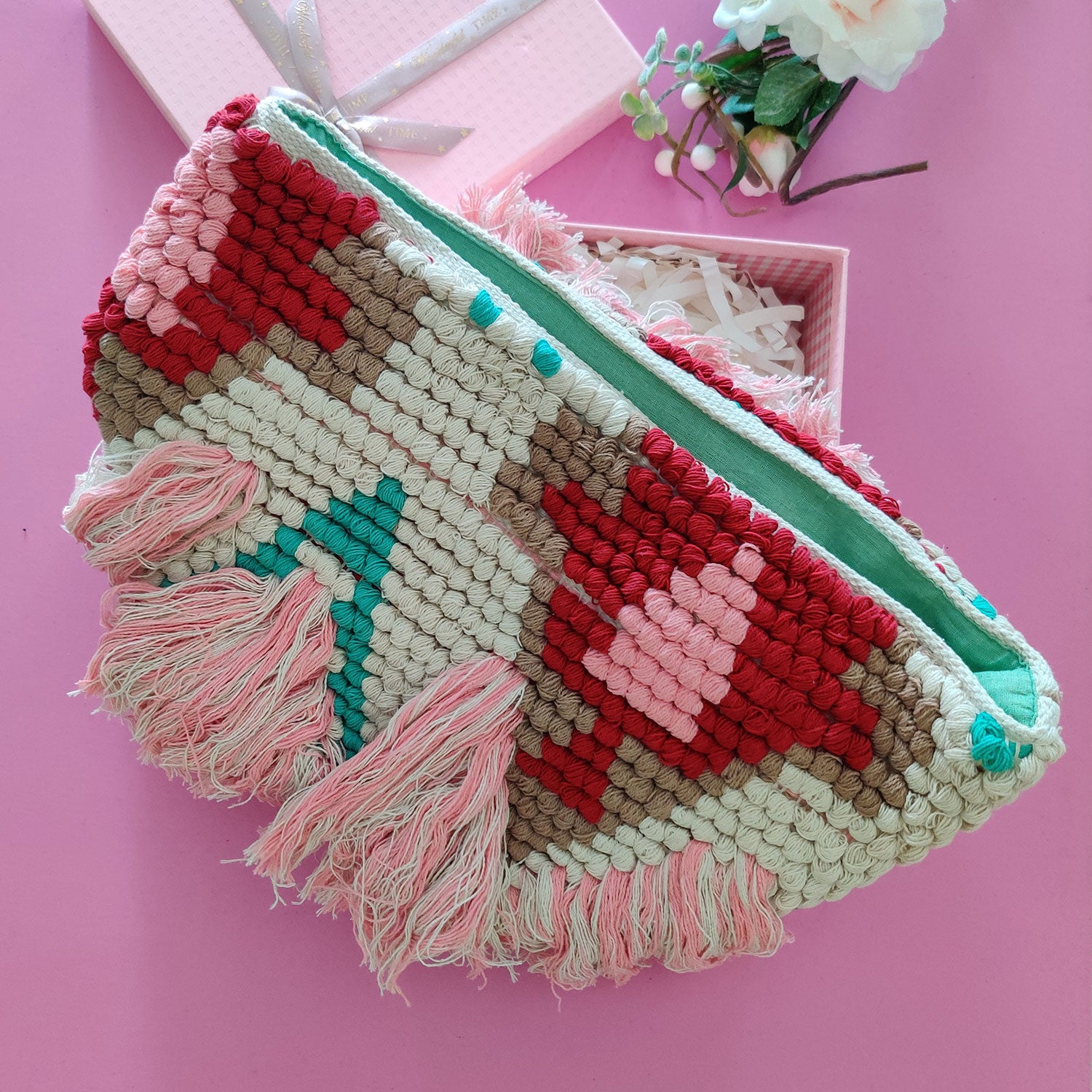 Tassle Pink Planter Gift Set