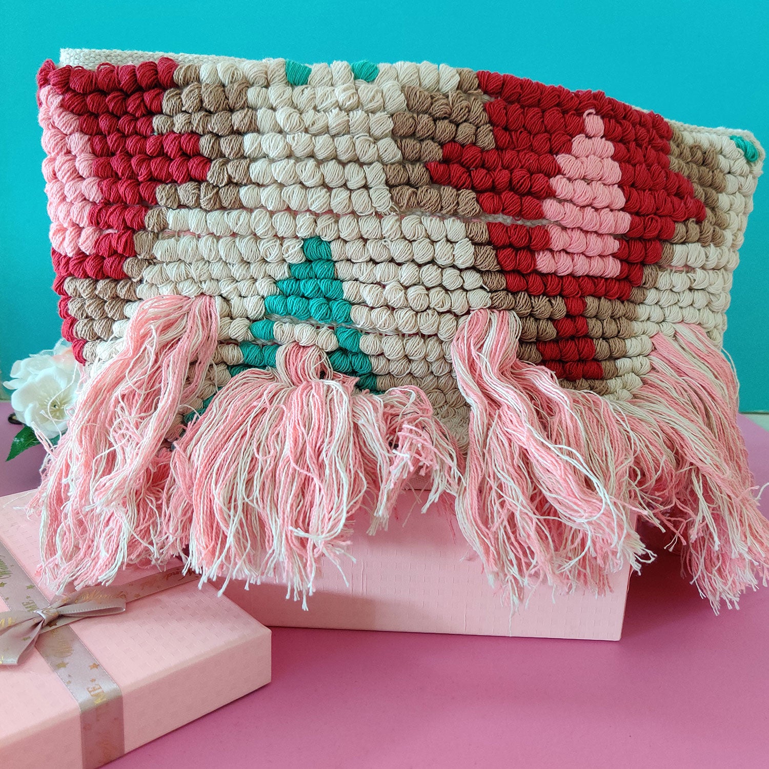 Tassle Pink Planter Gift Set