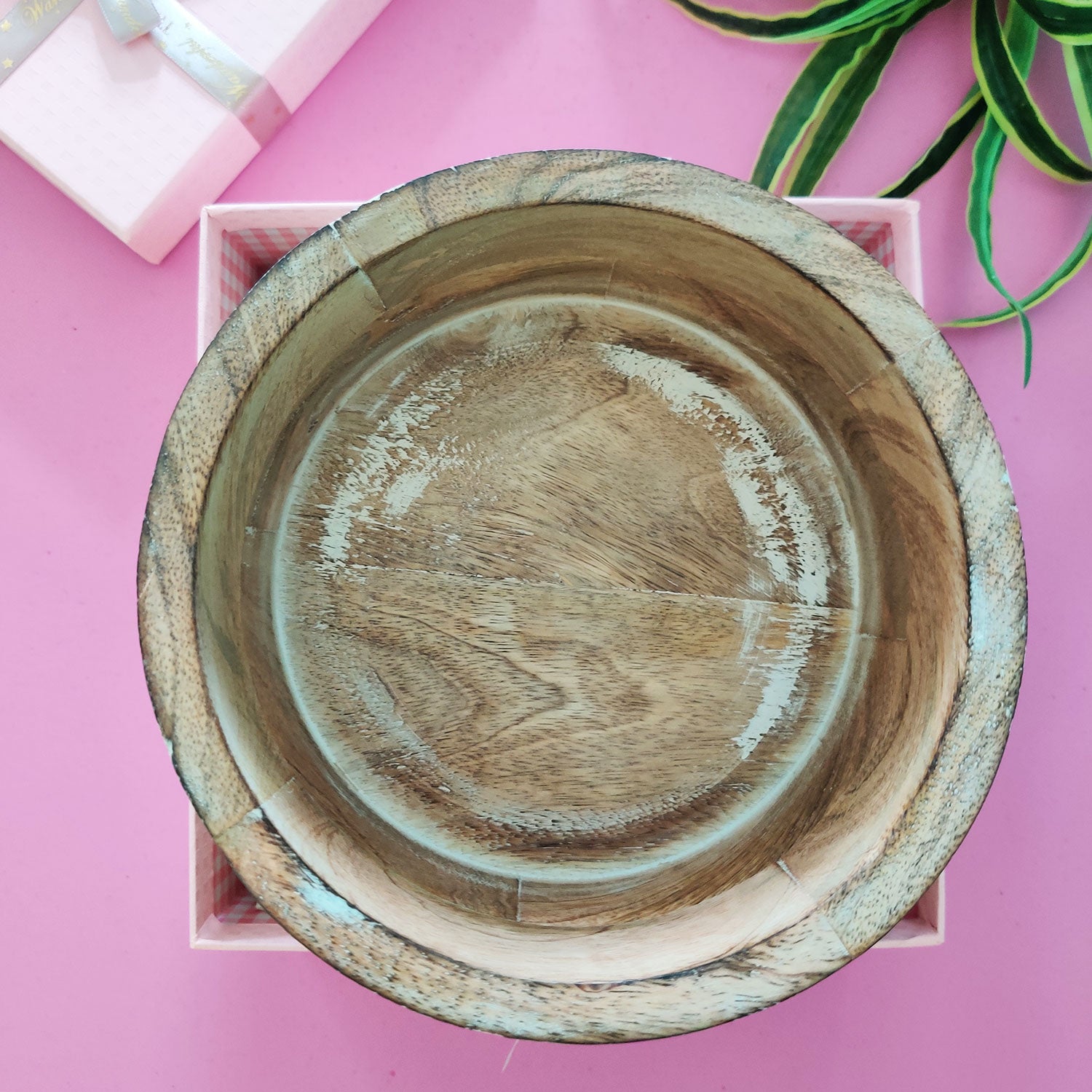 Copy of Mango Wood Carved Serving Bowl with Server Set