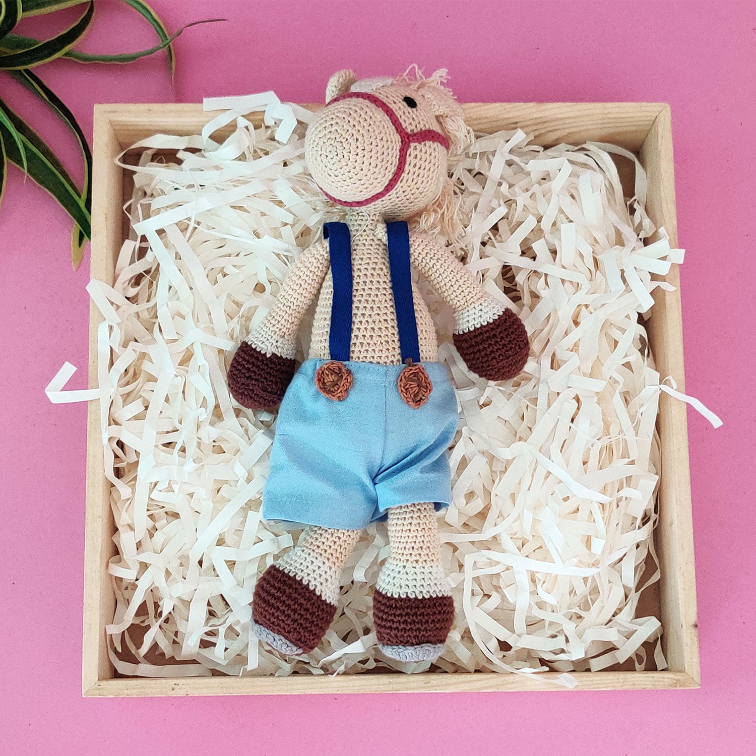 Mr. Horsie Soft Crochet Toy Gift Hamper - 12 x 5 inches | Peacoy